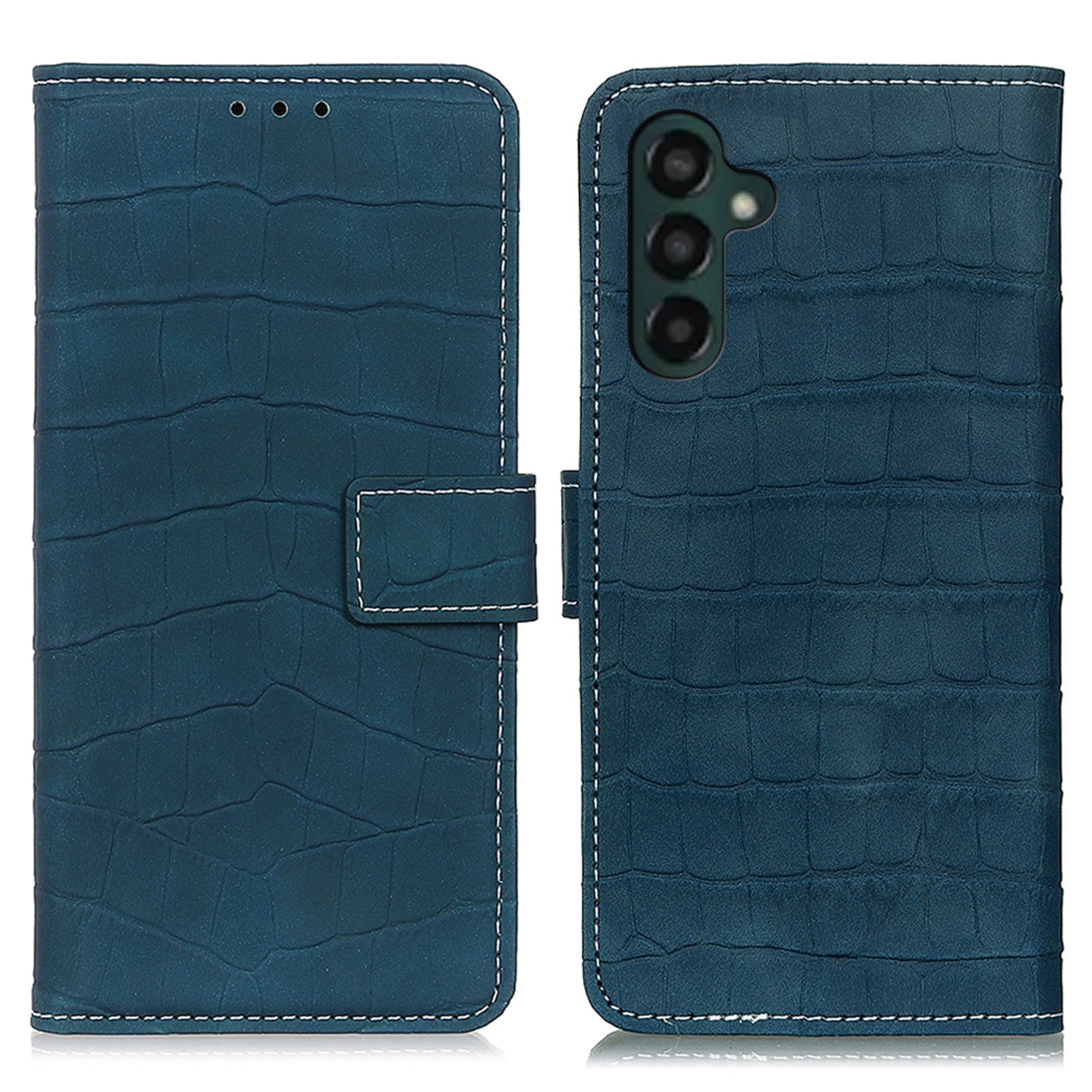 Cell Phone Cover For Samsung Galaxy A24 4G Flip Leather Phone Case Wallet Stand Crocodile Texture Protective Case