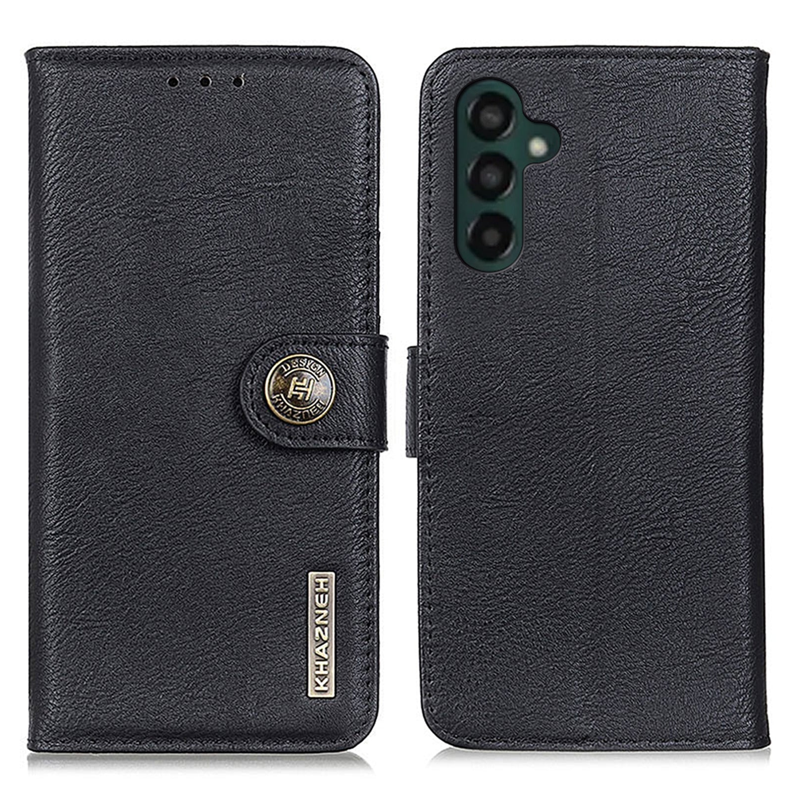 KHAZNEH Flip Leather Phone Case For Samsung Galaxy A24 4G Cowhide Texture Phone Cover Wallet Stand