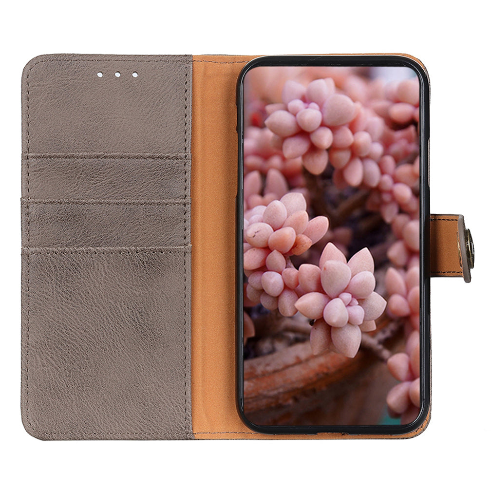 KHAZNEH Flip Leather Phone Case For Samsung Galaxy A24 4G Cowhide Texture Phone Cover Wallet Stand