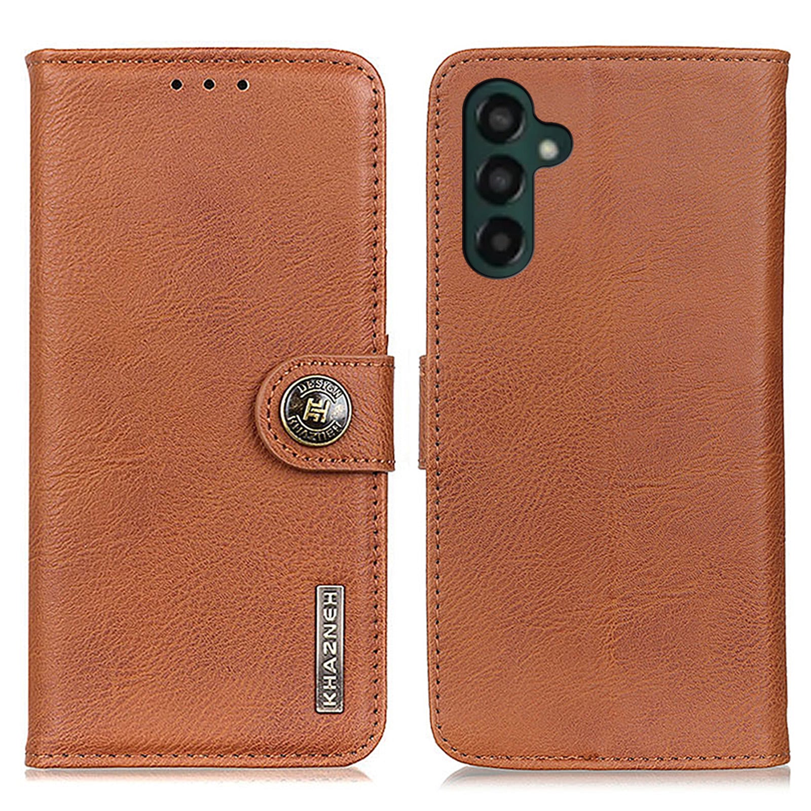 KHAZNEH Flip Leather Phone Case For Samsung Galaxy A24 4G Cowhide Texture Phone Cover Wallet Stand