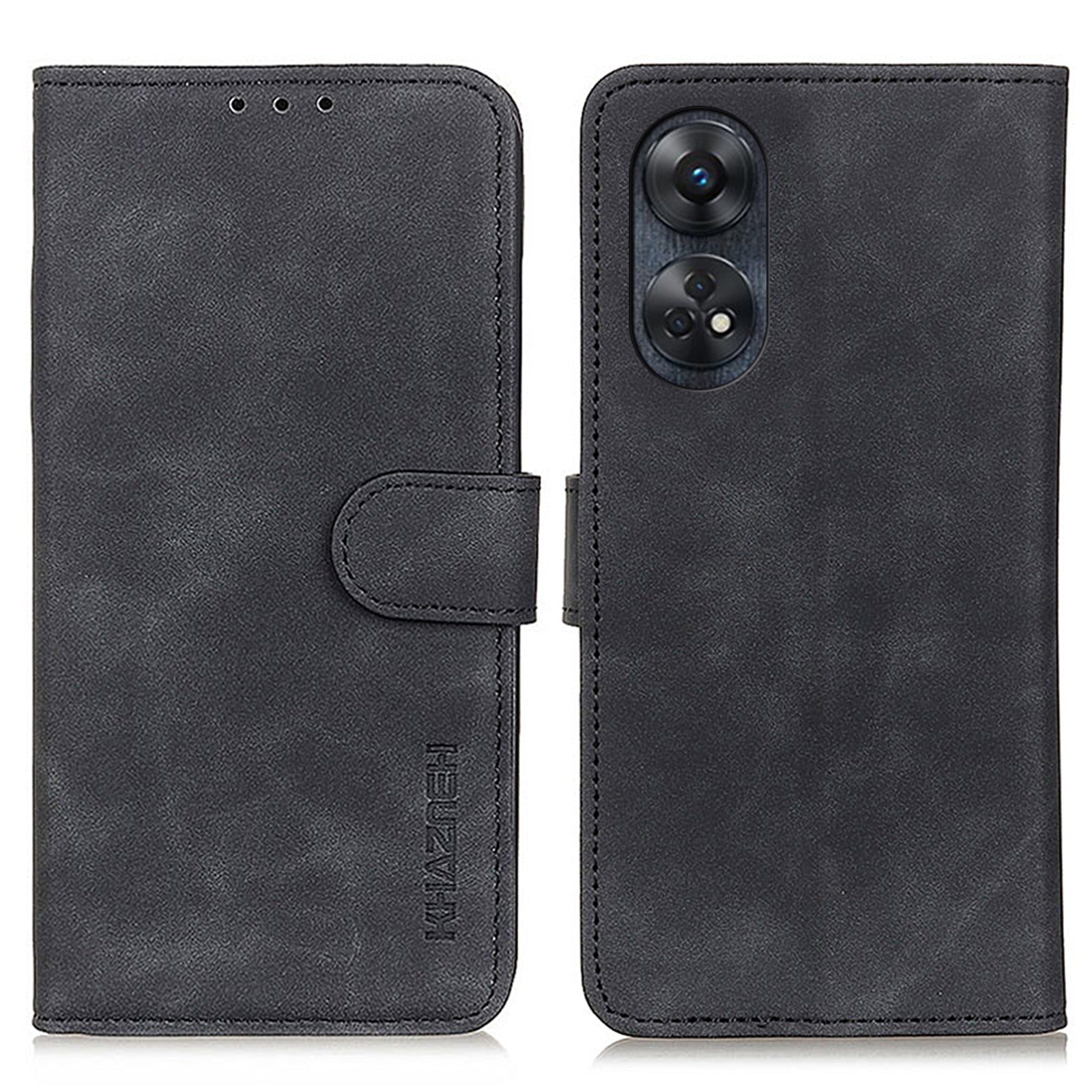 KHAZNEH For Oppo Reno8 T 4G Retro Texture Phone Case PU Leather Stand Wallet Phone Cover