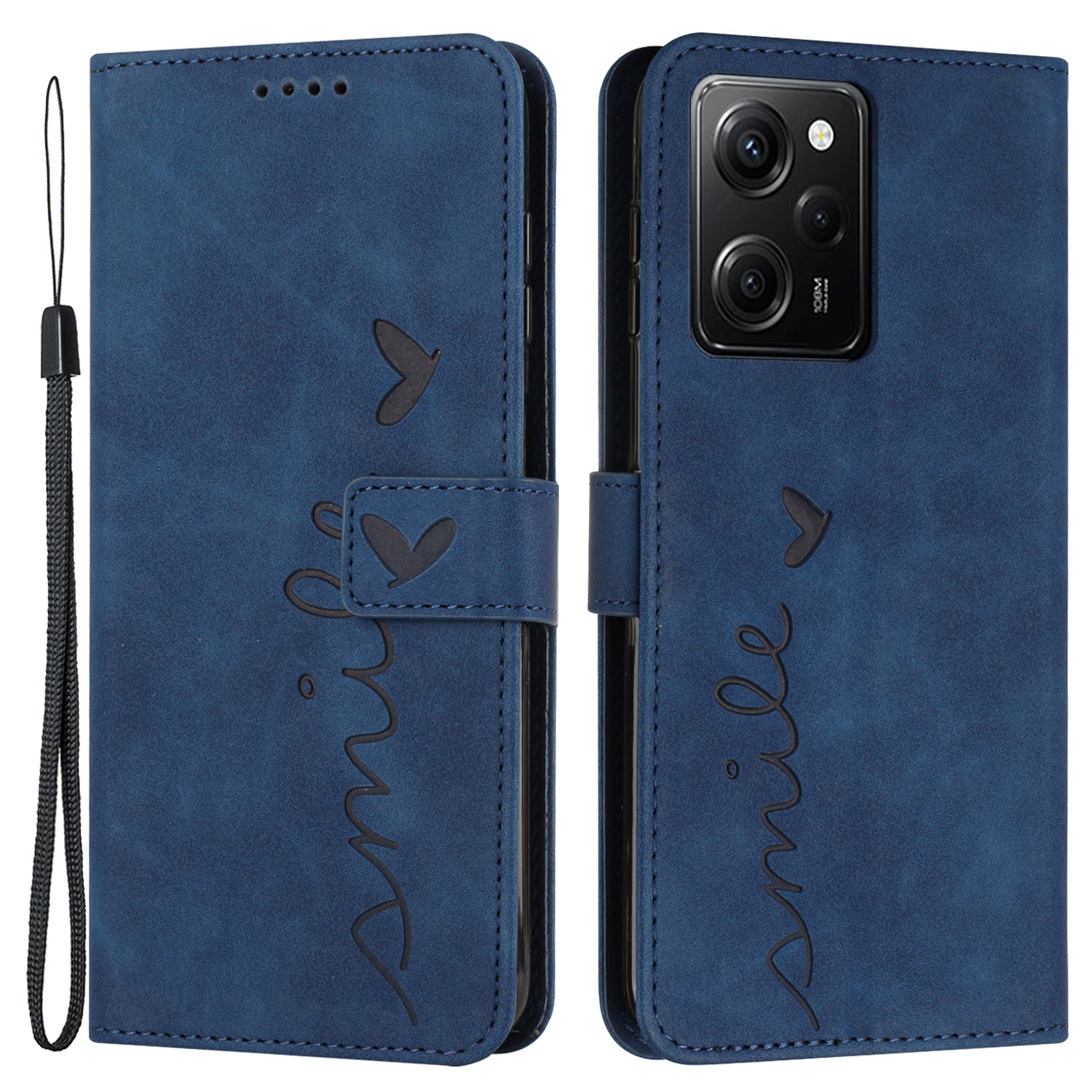 For Xiaomi Redmi Note 12 Pro Speed 5G Poco X5 Pro 5G Phone Leather Case Heart Shape Stand Wallet Phone Cover with Strap