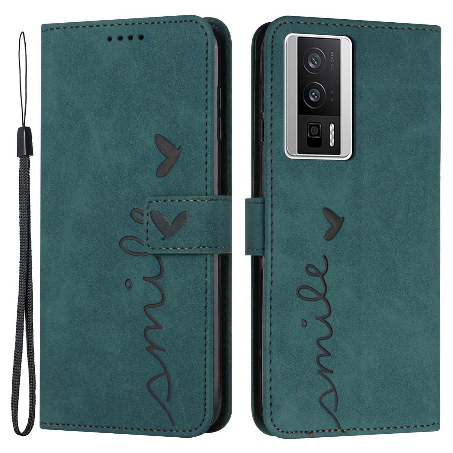 For Xiaomi Poco F5 Pro 5G Redmi K60 Pro 5G K60 5G Phone Stand Case PU Leather Imprinted Heart Shape Wallet Phone Cover with Strap