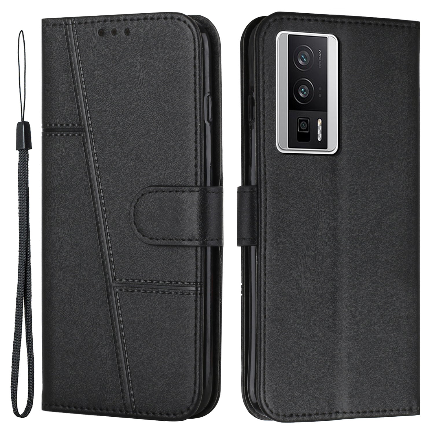 For Xiaomi Poco F5 Pro 5G Redmi K60 Pro 5G K60 5G Protective Phone Cover Stand Wallet Leather Cell Phone Case with Strap