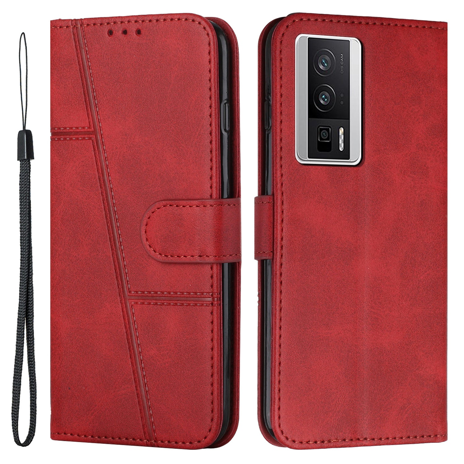 For Xiaomi Poco F5 Pro 5G Redmi K60 Pro 5G K60 5G Protective Phone Cover Stand Wallet Leather Cell Phone Case with Strap