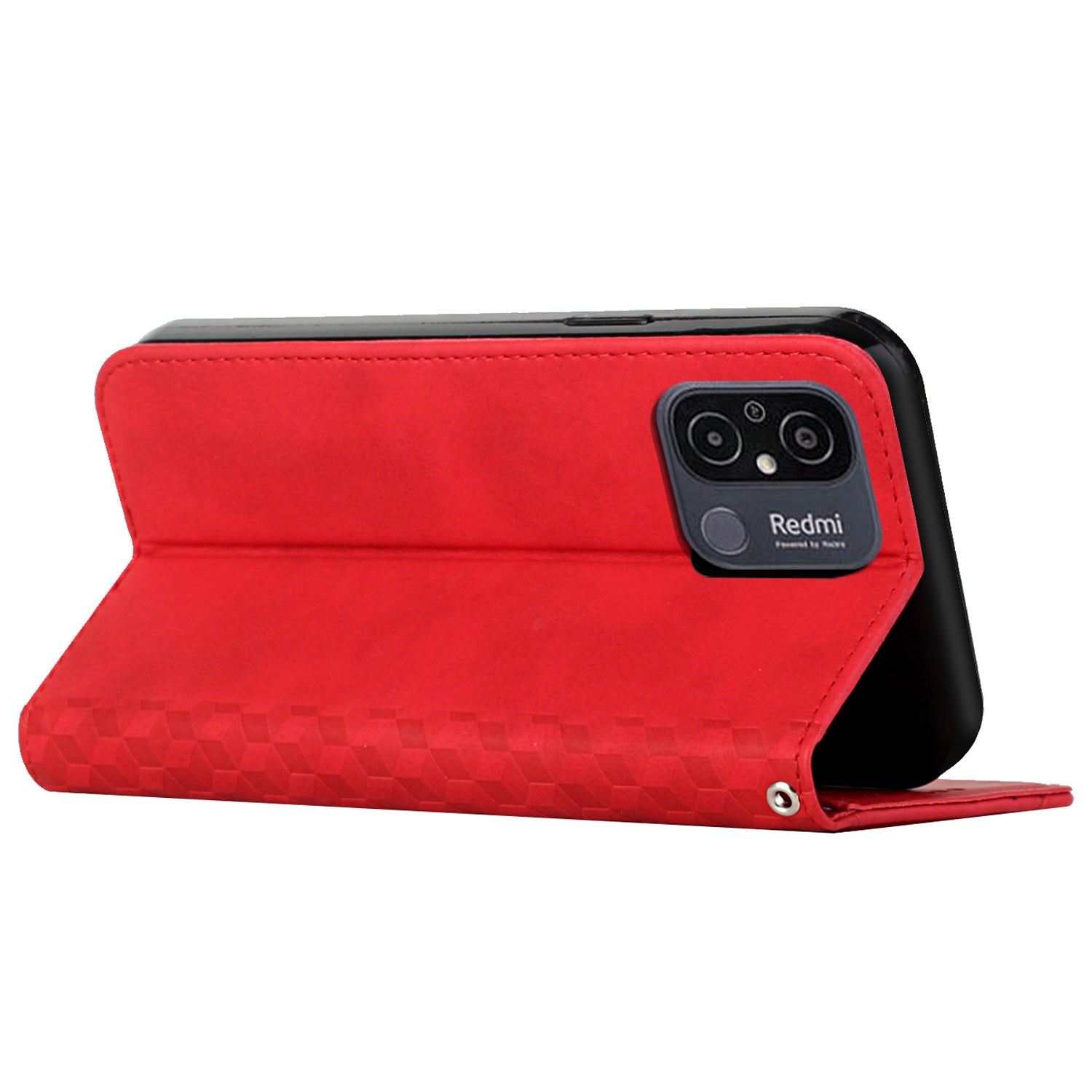 For Xiaomi Redmi 12C 4G Redmi 11A 4G Wallet Phone Cover Imprinted Rhombus Pattern Phone Stand Case