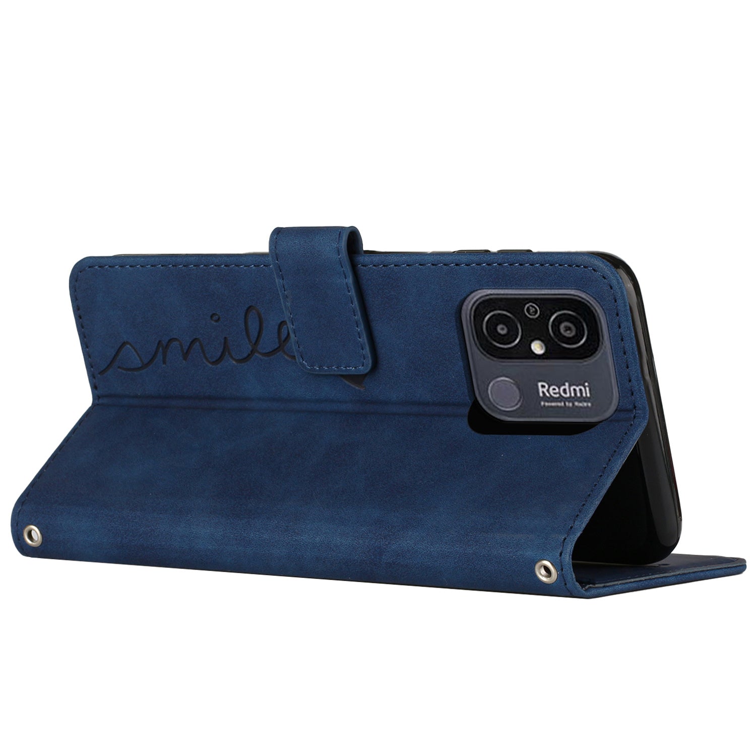 For Xiaomi Redmi 12C 4G Redmi 11A 4G Cell Phone Cover Imprinted Heart Shape Stand Leather Phone Wallet Case with Strap
