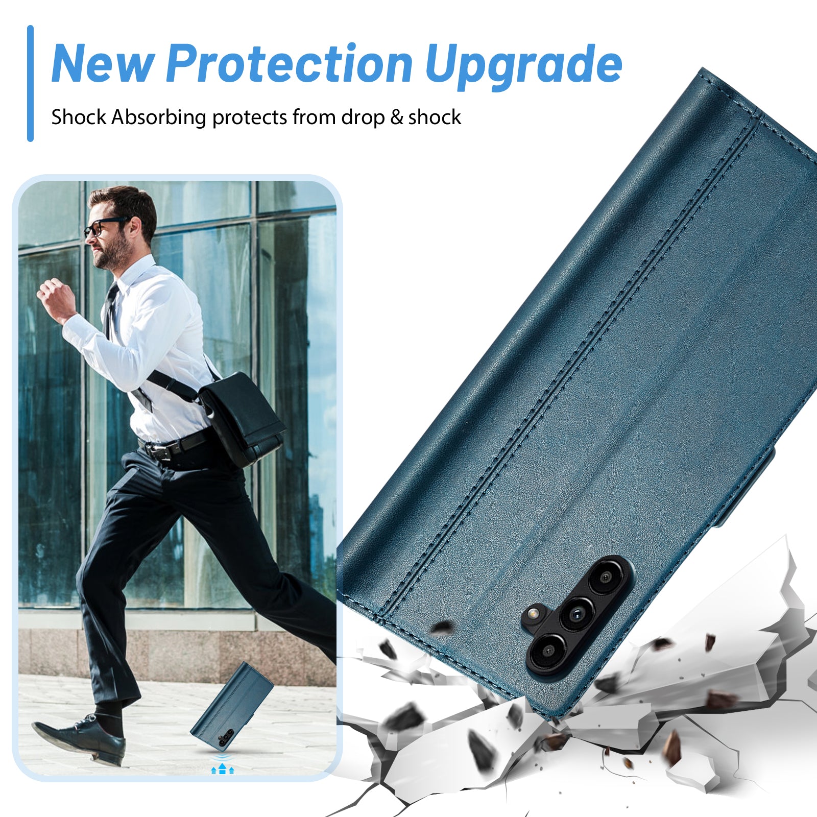 LC.IMEEKE Phone Case For Samsung Galaxy A14 4G 5G Full Protection Flip Leather Phone Cover Stand Wallet