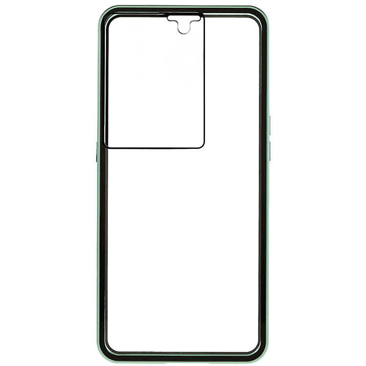 For Oppo Reno8 Pro 5G (Global Version) Double Side Tempered Glass Phone Case Metal Frame Magnetic Cover