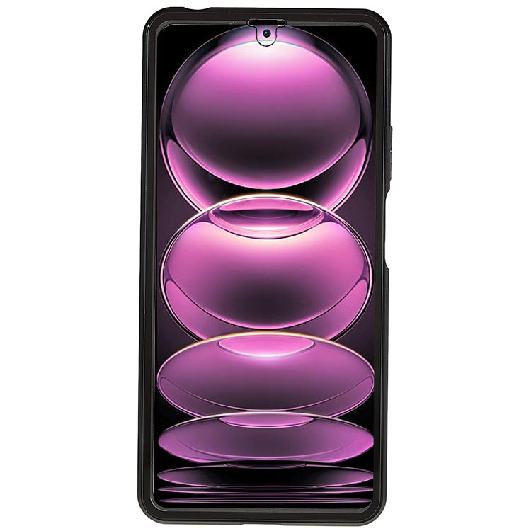 For Xiaomi Redmi Note 12 Pro 5G/Note 12 Pro Speed 5G/Poco X5 Pro 5G Double-sided Tempered Glass Phone Case Magnetic Metal Frame Clear Cover - Black