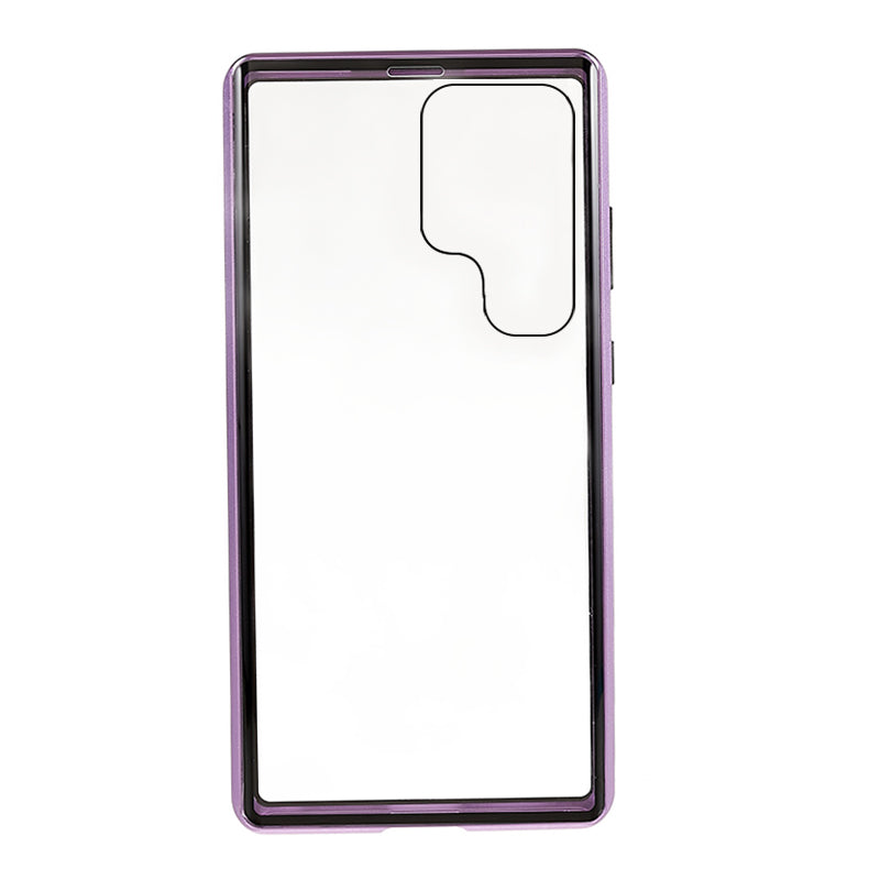 For Samsung Galaxy S23 Ultra Metal Frame Double-sided Tempered Glass Phone Case