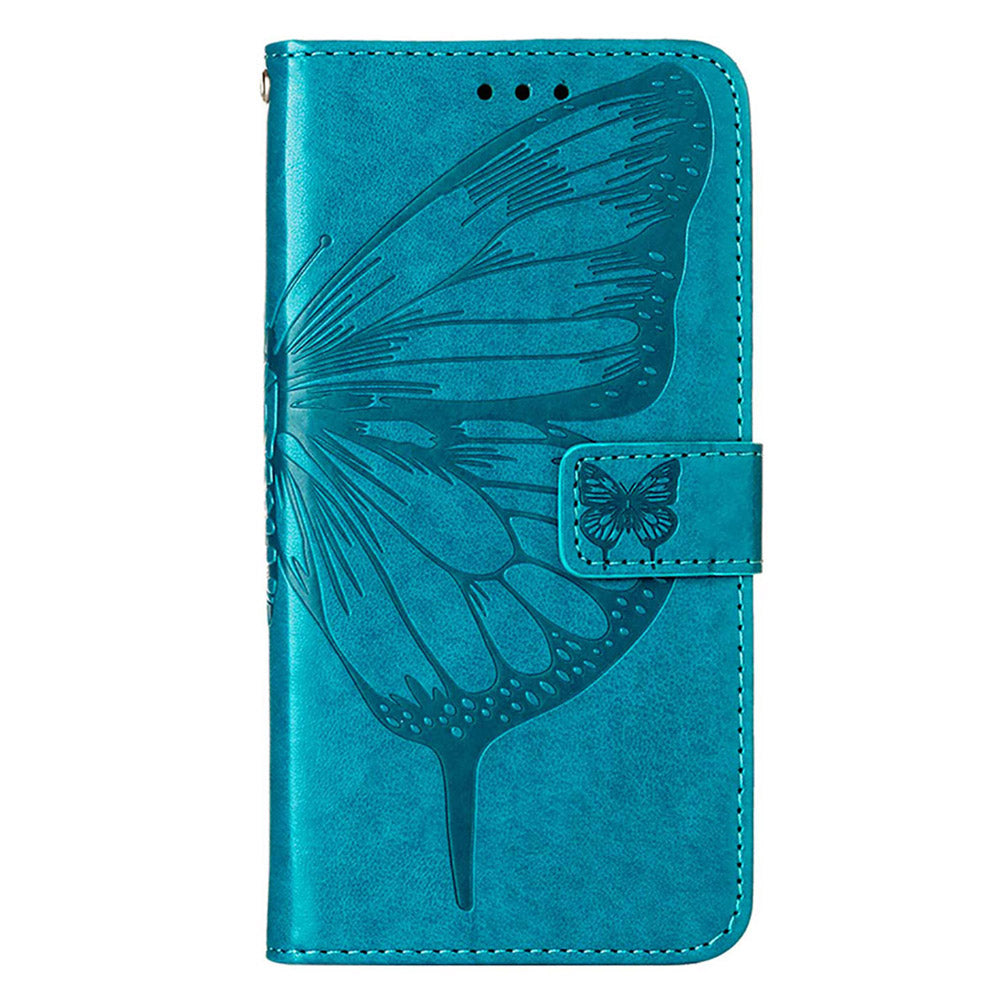 YB Imprinting Series-4 for Tecno Spark Go 2022 Butterfly Flower Imprinted Phone Case Stand Flip Leather Wallet Cover