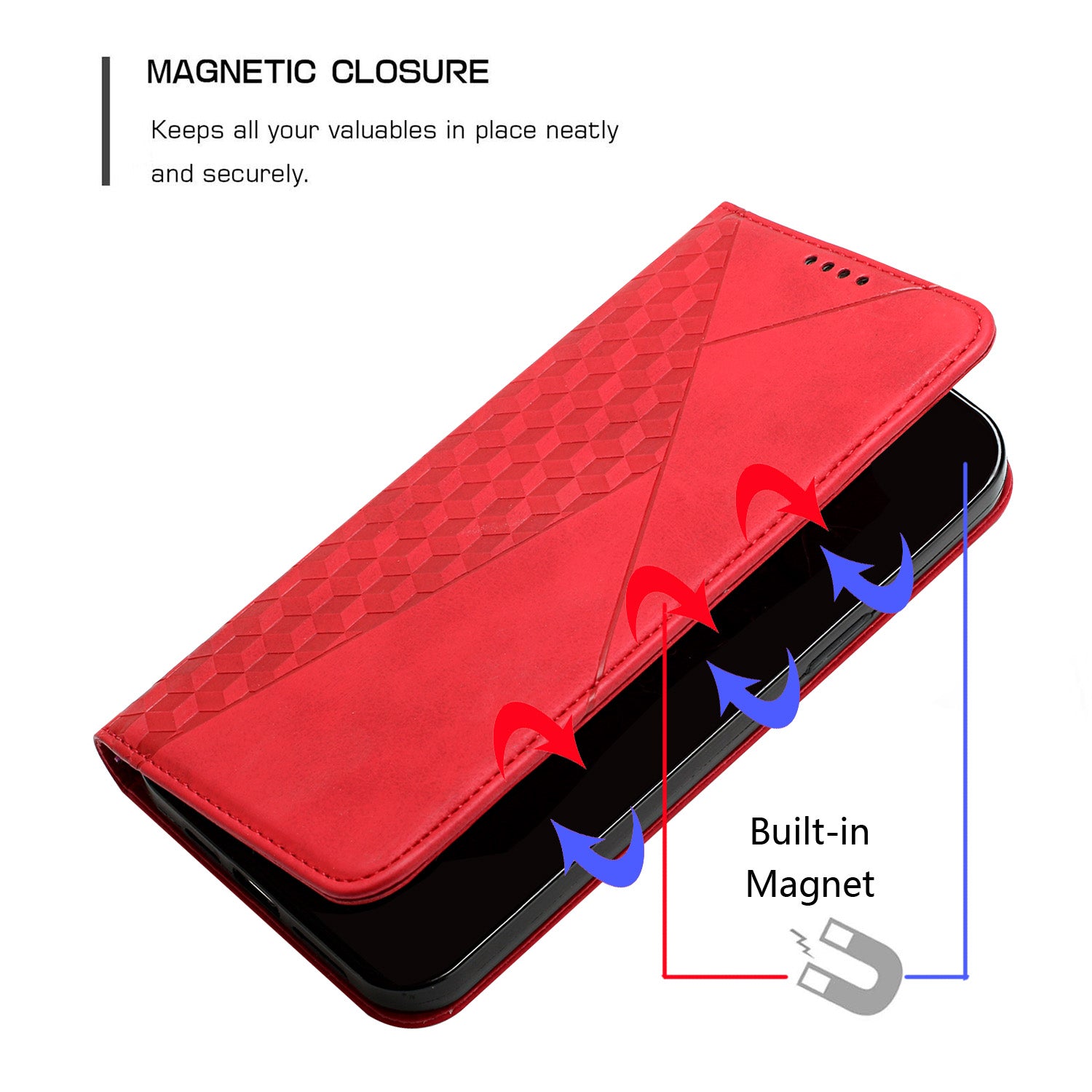 Anti-drop Phone Cover For Tecno Spark 8P Skin-friendly PU Leather Imprinted Rhombus Pattern Phone Case Stand Wallet