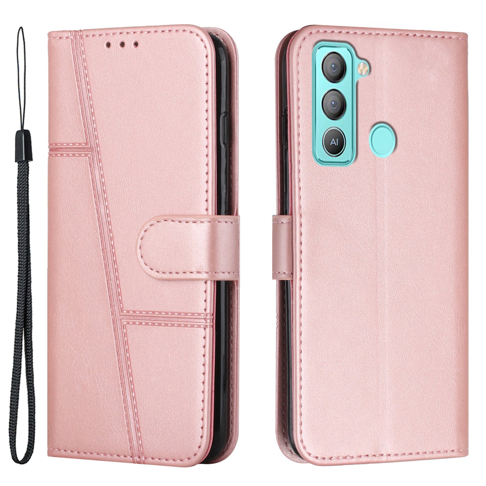 Protective Phone Cover For Tecno Pop 5 LTE 4G Anti-scratch Flip Leather Phone Wallet Case Stand with Strap