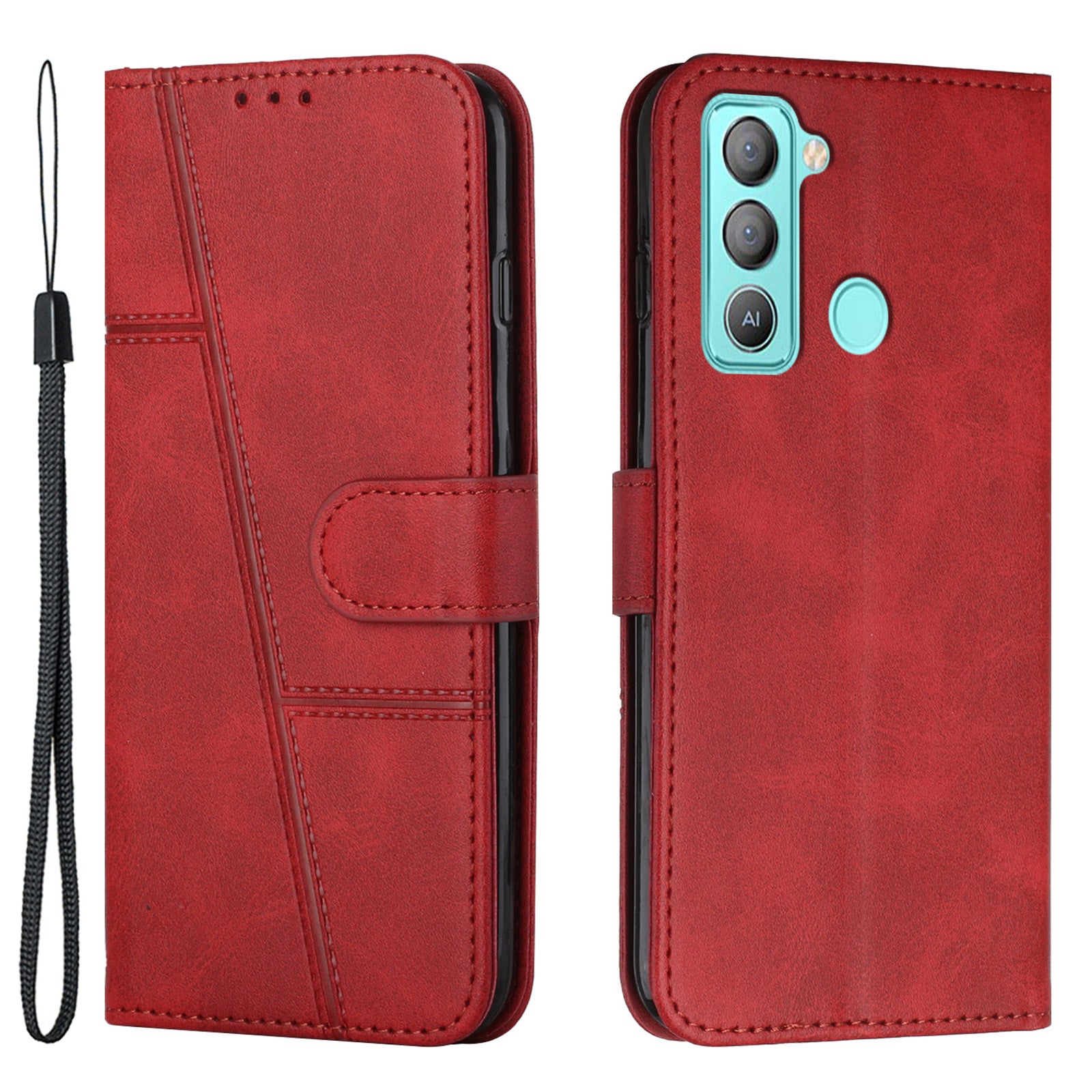 Protective Phone Cover For Tecno Pop 5 LTE 4G Anti-scratch Flip Leather Phone Wallet Case Stand with Strap