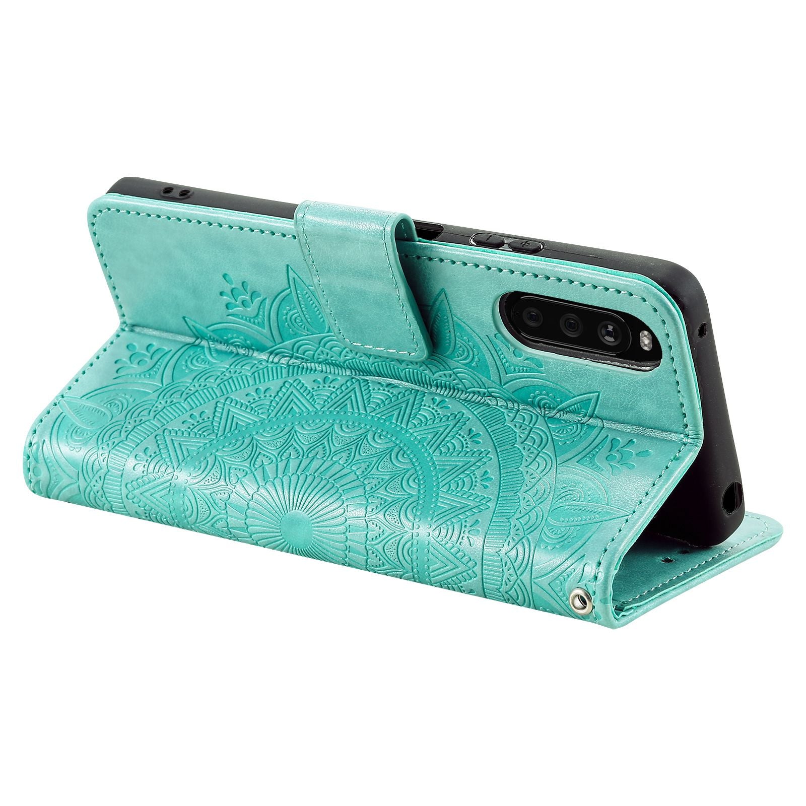 For Sony Xperia 10 V PU Leather Wallet Phone Case Imprinted Mandala Flower Pattern Magnetic Folio Stand Cover