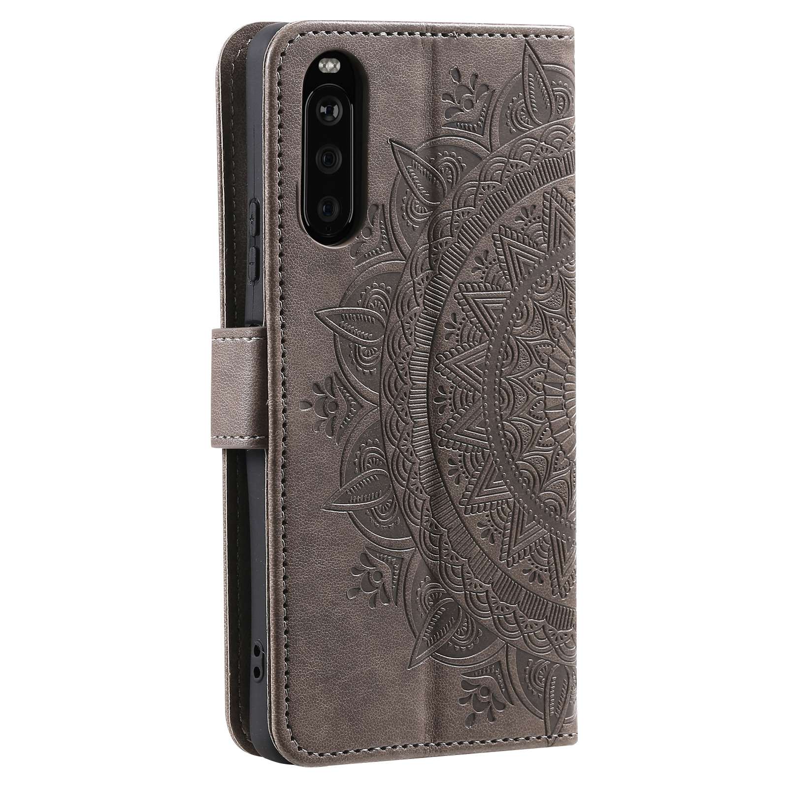 For Sony Xperia 10 V PU Leather Wallet Phone Case Imprinted Mandala Flower Pattern Magnetic Folio Stand Cover