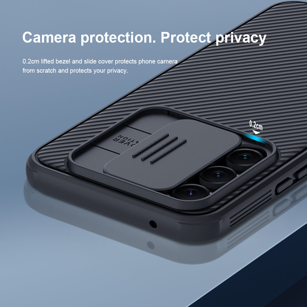 NILLKIN CamShield Pro for Samsung Galaxy A54 5G PC+TPU Hybrid Phone Cover Drop-proof Case with Camera Slide Lid - Blue