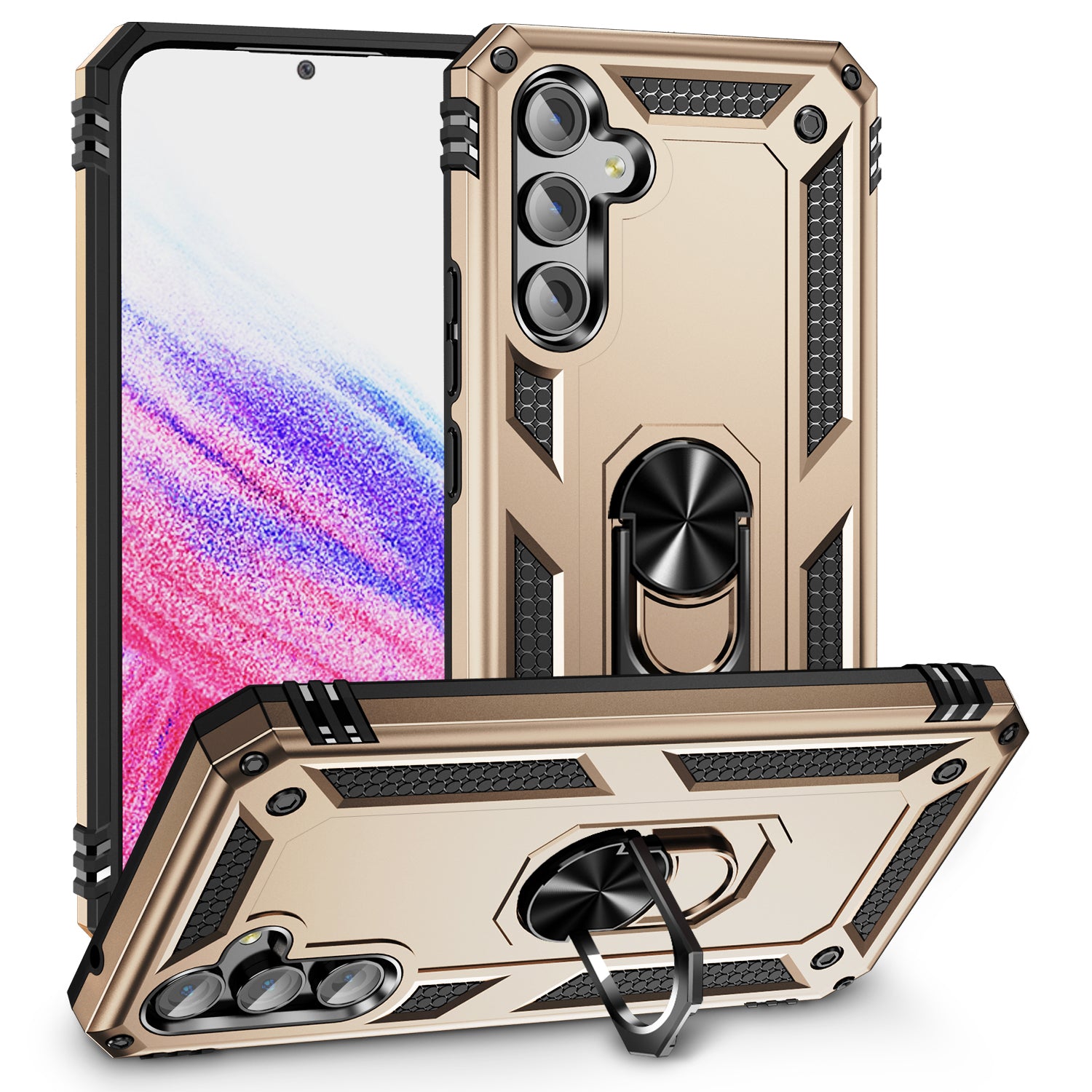 For Samsung Galaxy A54 5G Shockproof Phone Case Military Grade Phone Back Cover with Ring Kickstand