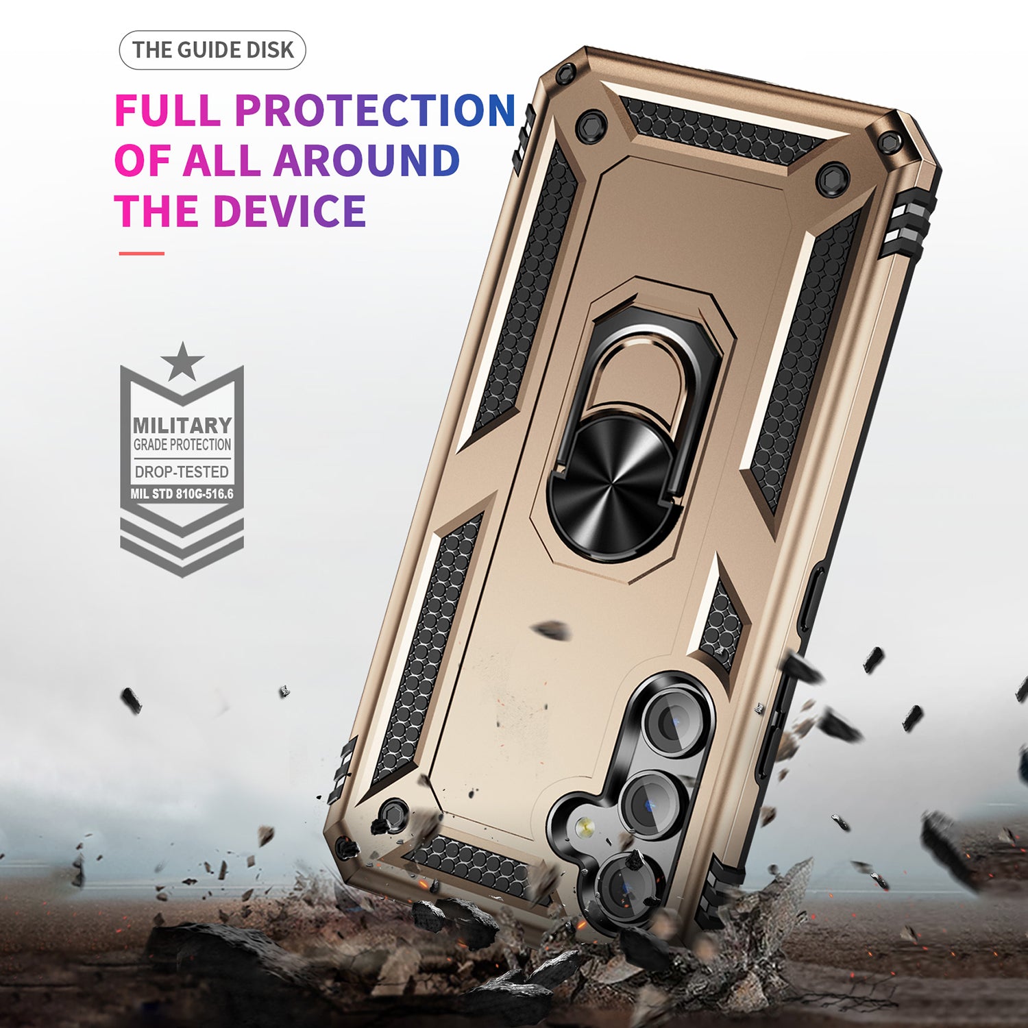 For Samsung Galaxy A54 5G Shockproof Phone Case Military Grade Phone Back Cover with Ring Kickstand