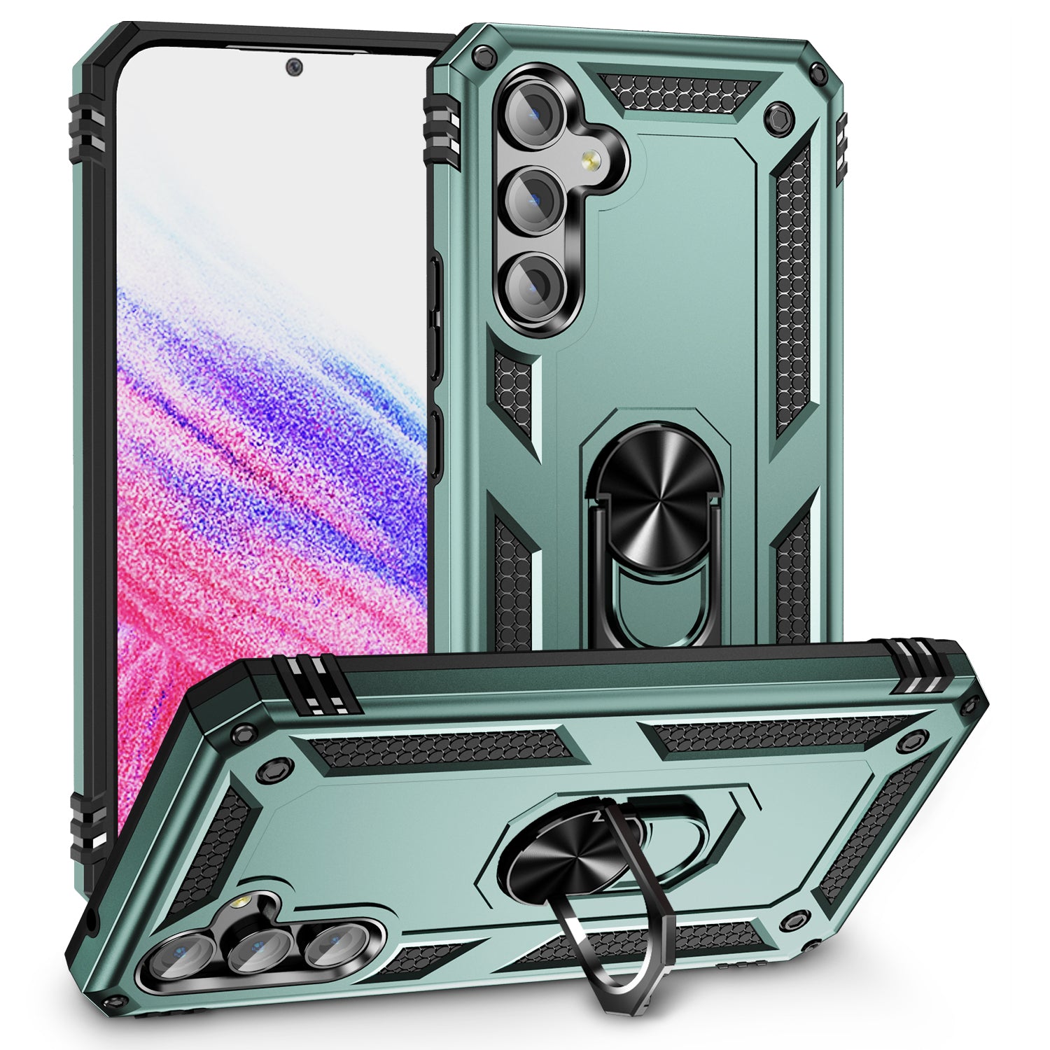 For Samsung Galaxy A54 5G Shockproof Phone Case Military Grade Phone Back Cover with Ring Kickstand