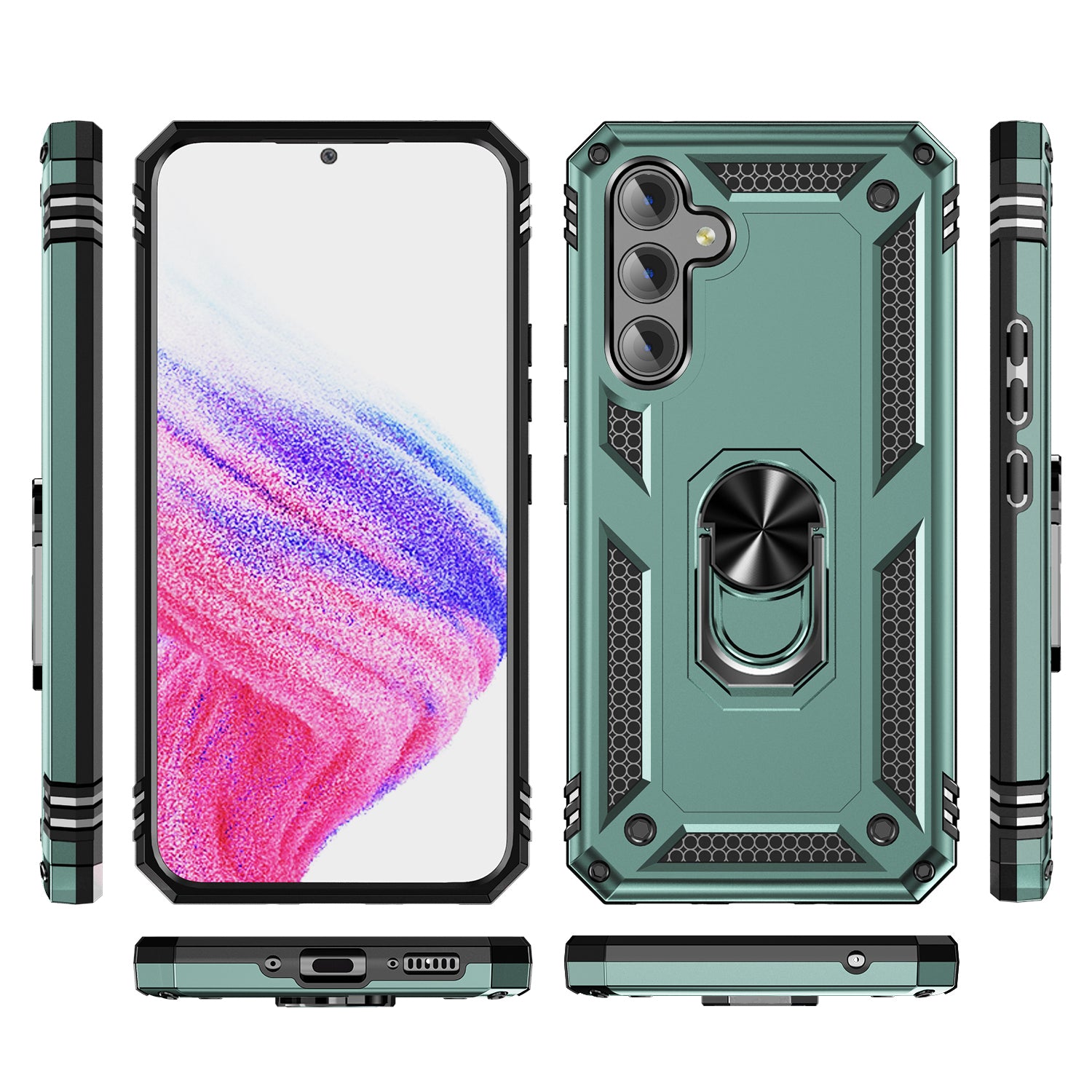 For Samsung Galaxy A54 5G Shockproof Phone Case Military Grade Phone Back Cover with Ring Kickstand