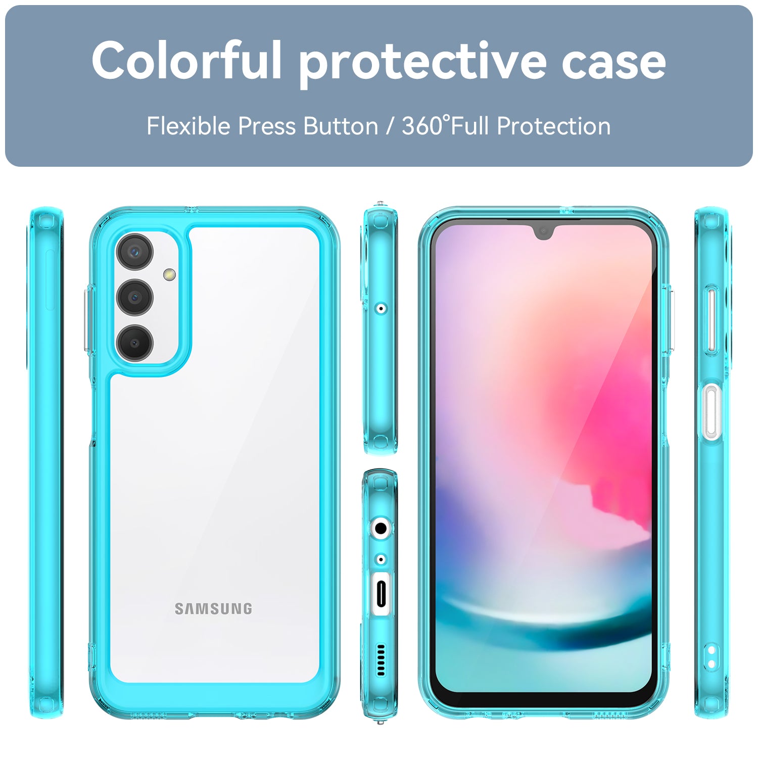 For Samsung Galaxy A24 4G TPU Acrylic Phone Case Anti-drop Phone Protective Cover