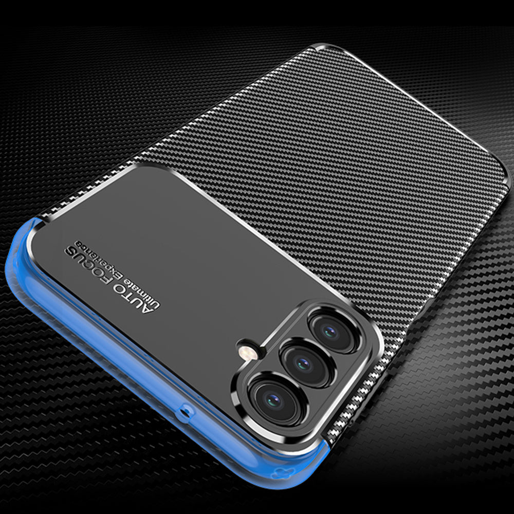 Pro Samsung Galaxy A24 4G pouzdro na telefon s texturou uhlíkových vláken TPU odolný proti pádu