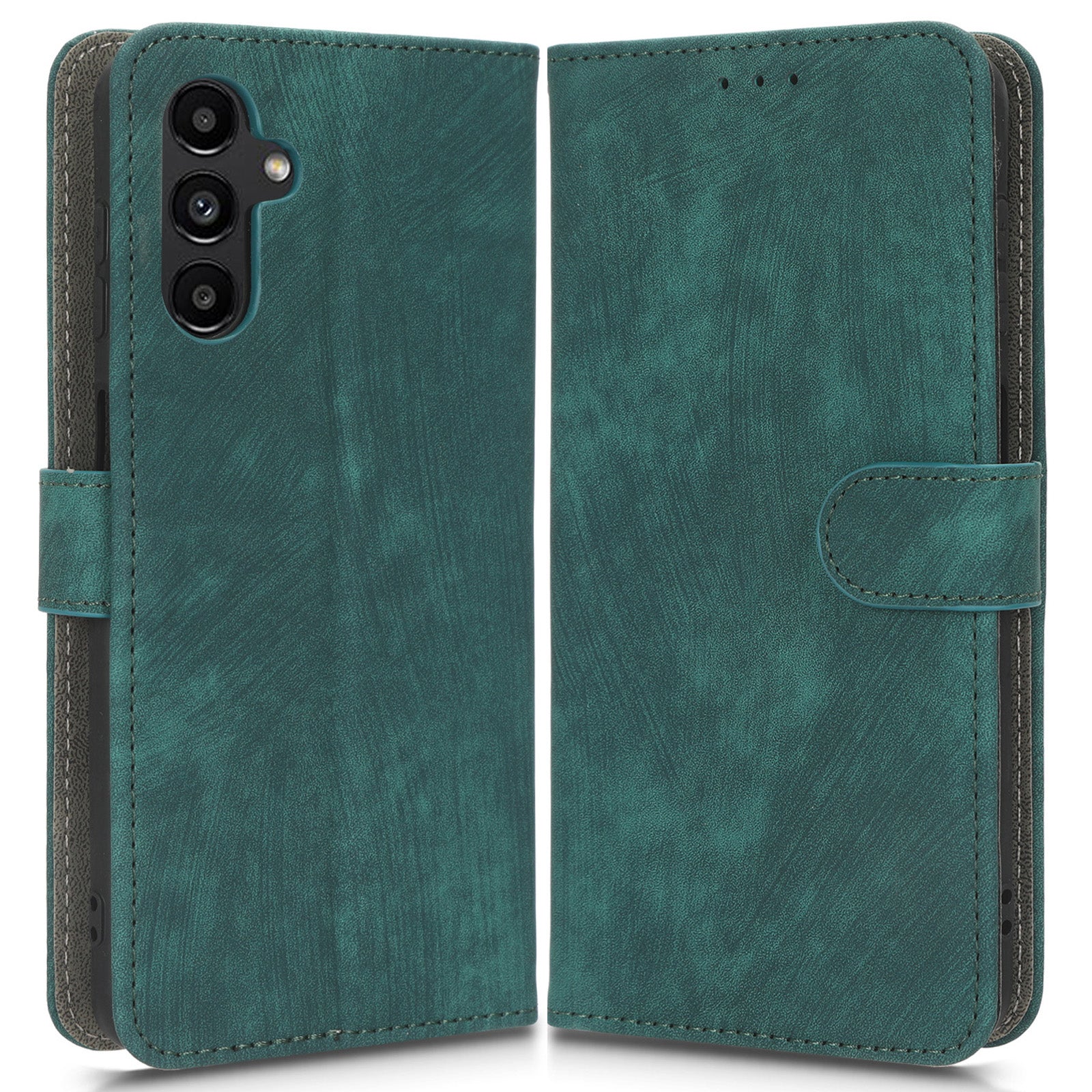Til Samsung Galaxy A13 5G / A04s 4G (164,7 x 76,7 x 9,1 mm) RFID-blokerende tyverisikret lædertelefontaske Pungholder Flip Cover