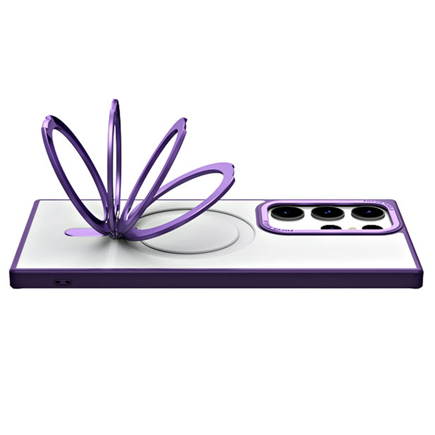 For Samsung Galaxy S23 Ultra Matte Magnetic Phone Case TPU Acrylic Phone Cover with Ring Kickstand