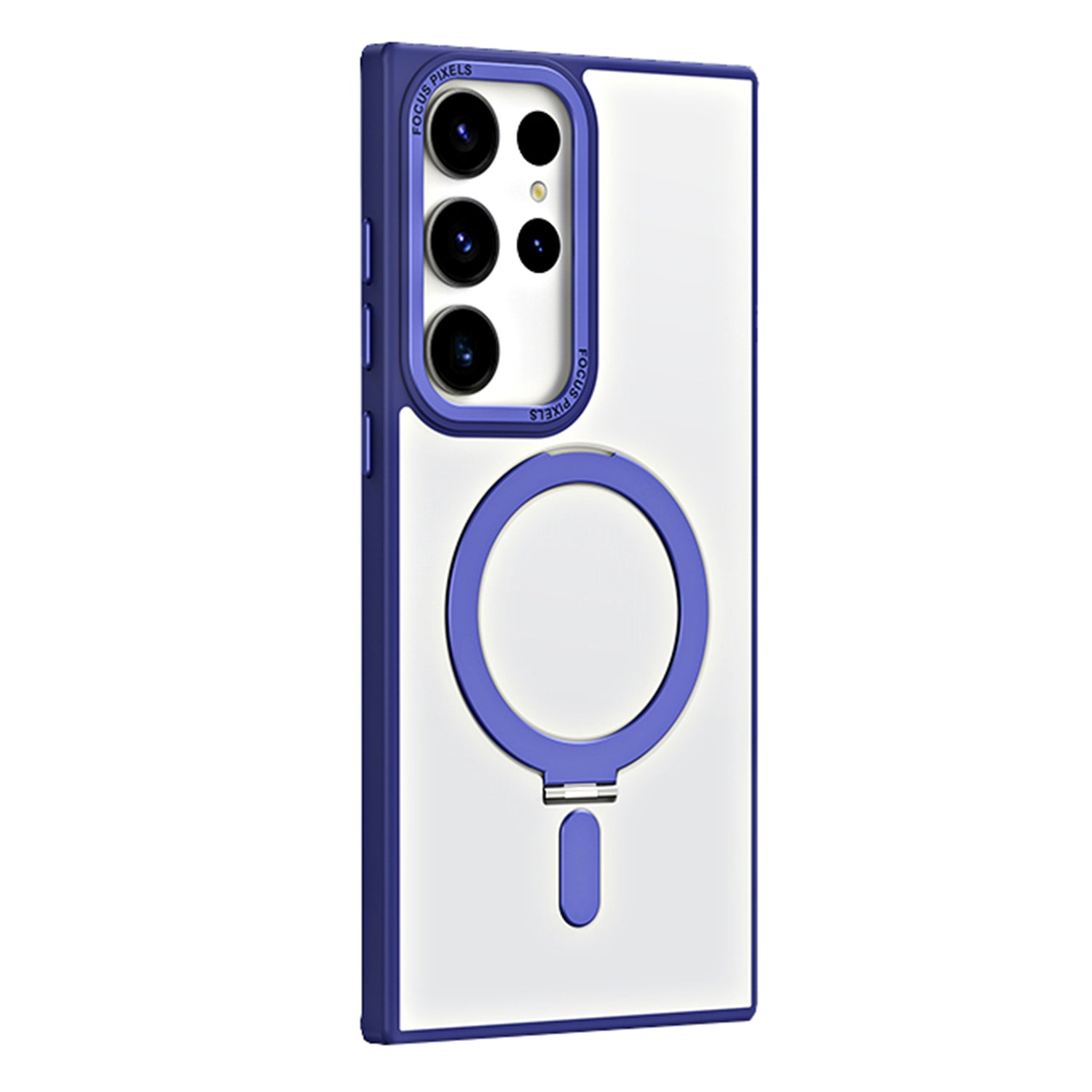 For Samsung Galaxy S23 Ultra Matte Magnetic Phone Case TPU Acrylic Phone Cover with Ring Kickstand