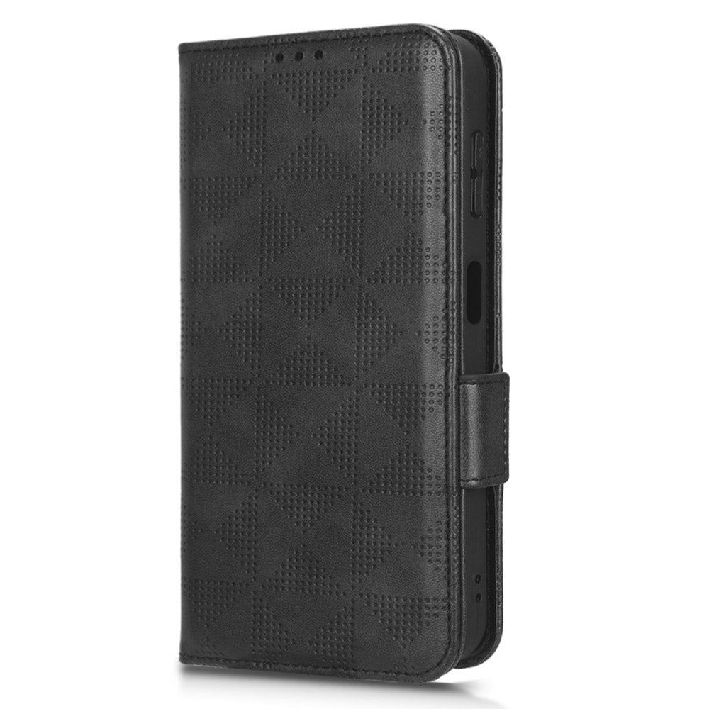 Imprinted Triangle Pattern Phone Cover for Samsung Galaxy A14 5G Leather Wallet Phone Stand Case