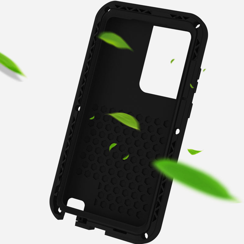 LOVE MEI For Samsung Galaxy S23 Ultra Cell Phone Case Silicone Metal Shockproof Phone Cover