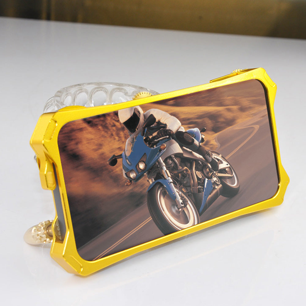For iPhone 13 6.1 inch Metal Gear Phone Case Mechanical Aesthetic Rugged Shockproof Phone Cover