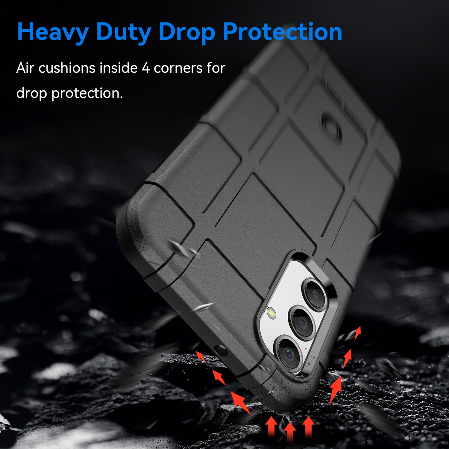 Drop-proof TPU Phone Cover for Samsung Galaxy A24 4G Rugged Square Grid Texture Phone Case
