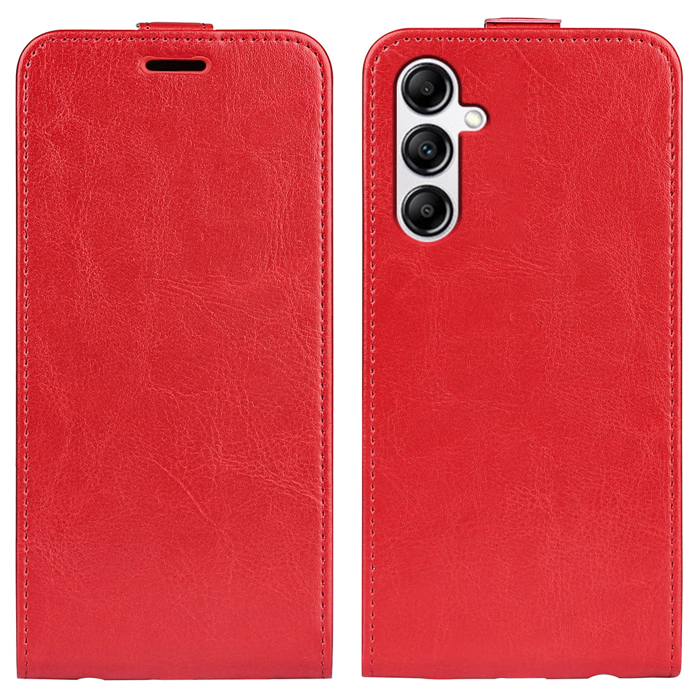 Vertical Flip Cover for Samsung Galaxy A34 5G Crazy Horse Texture Leather Case with Card Slot