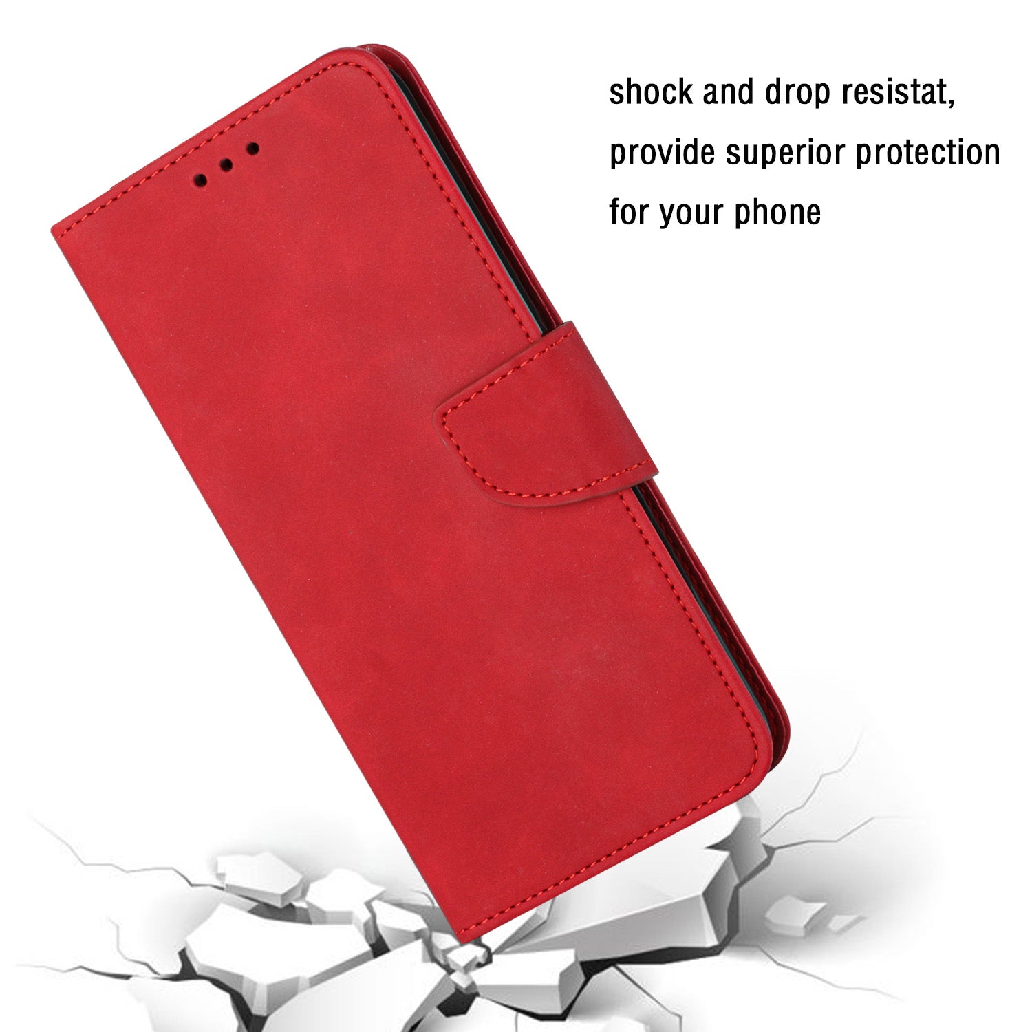 For Samsung Galaxy A24 4G Solid Color Protective Flip Phone Case Wallet Stand Leather Cell Phone Cover