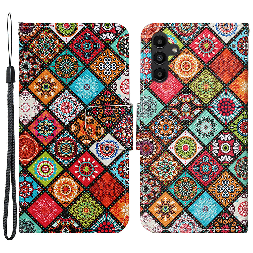 For Samsung Galaxy A24 4G Wallet Phone Case PU Leather Pattern Printing Stand Flip Cover