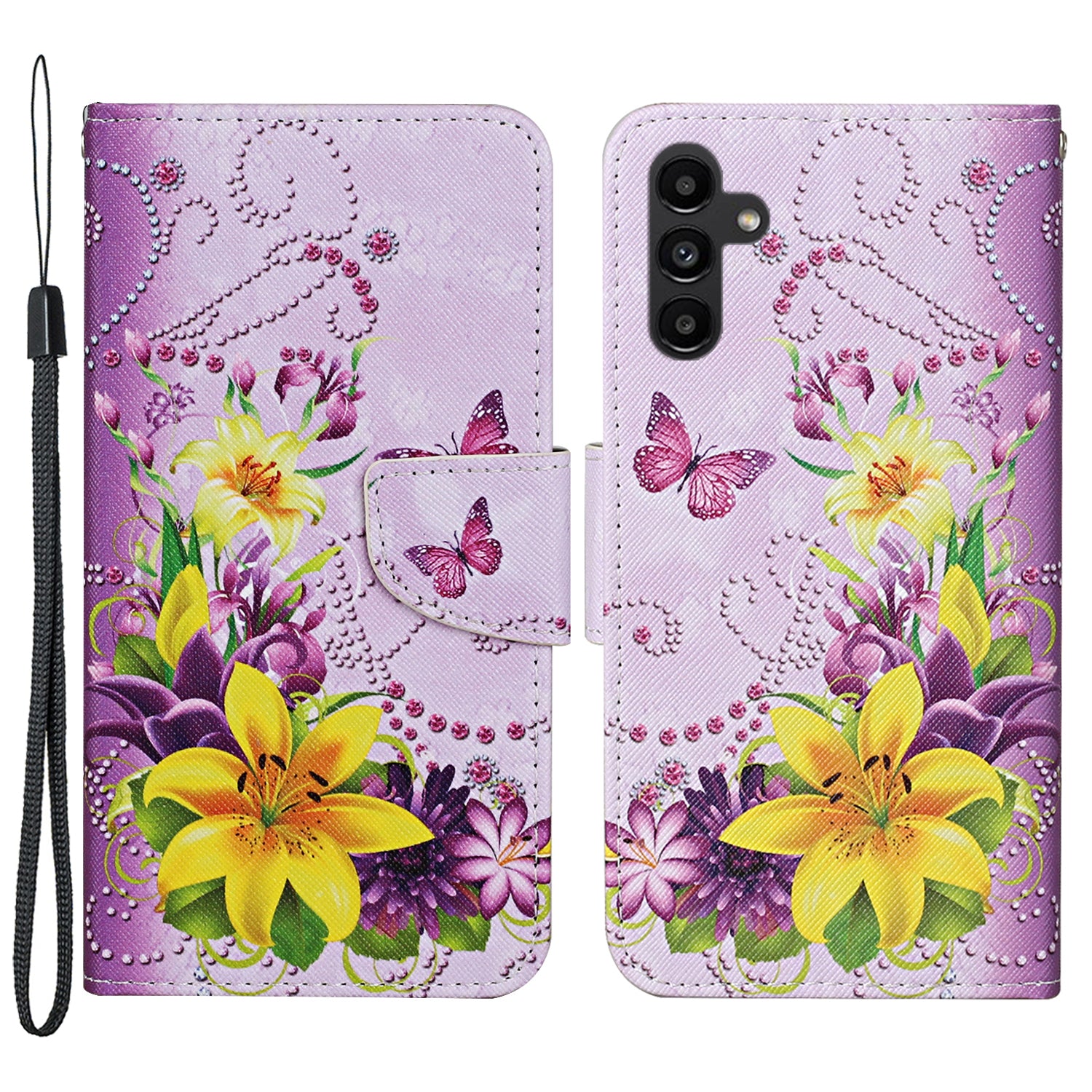 For Samsung Galaxy A24 4G Wallet Phone Case PU Leather Pattern Printing Stand Flip Cover