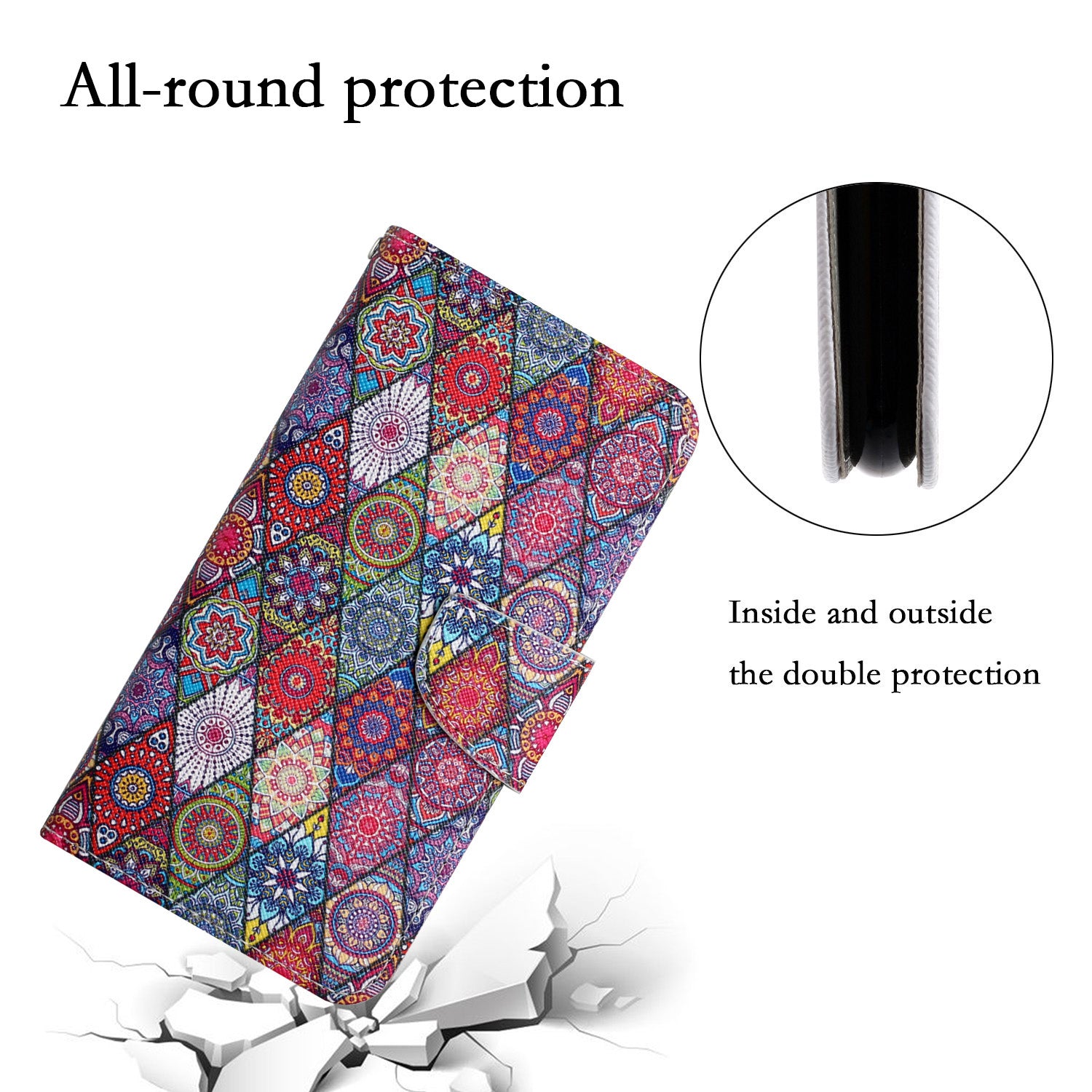 For Samsung Galaxy A24 4G Wallet Phone Case PU Leather Pattern Printing Stand Flip Cover
