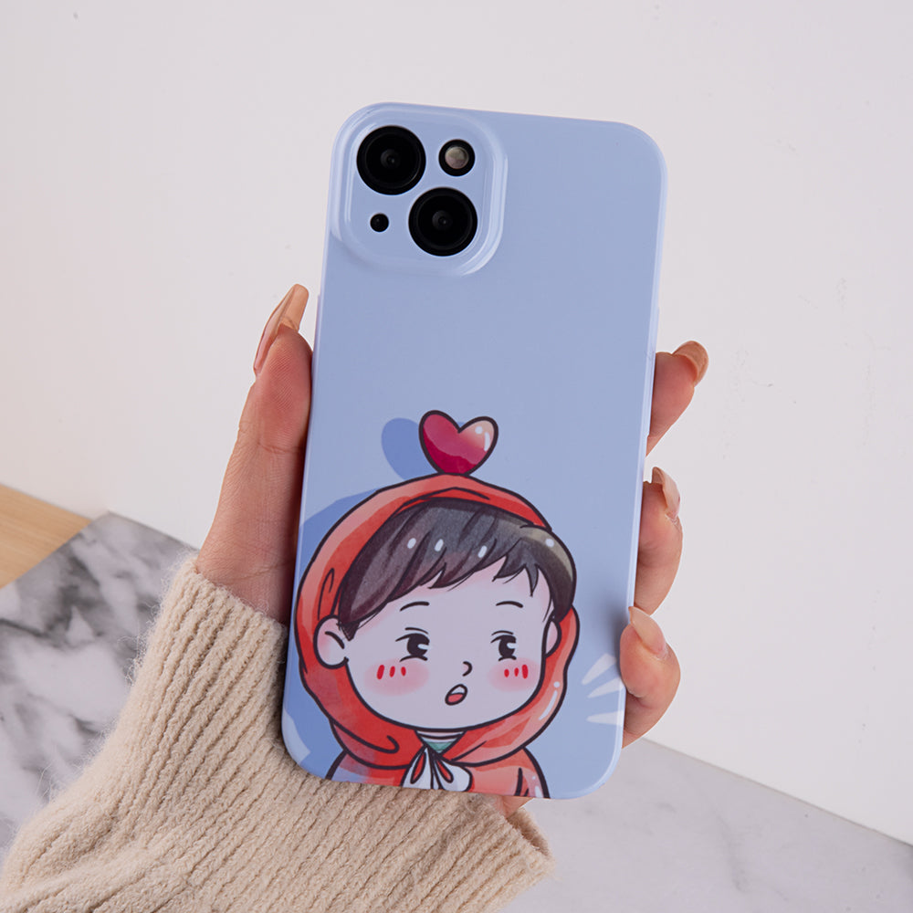 For iPhone 13 Pro 6.1 inch Boy and Girl Pattern Hard PC Phone Case Couples Style Phone Cover