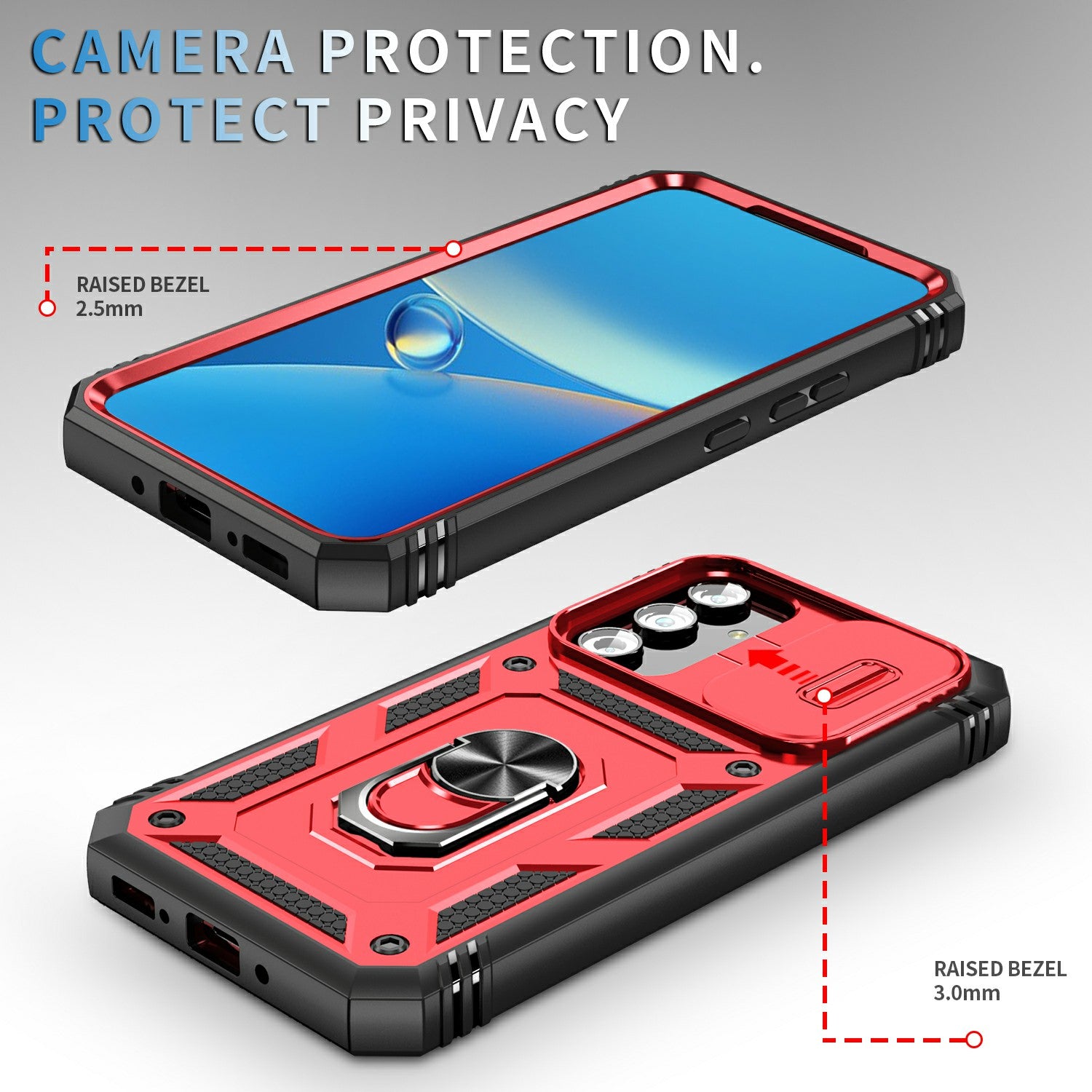 For Samsung Galaxy A54 5G PC TPU Case Kickstand Shockproof Cover with Card Slot Lens Guard