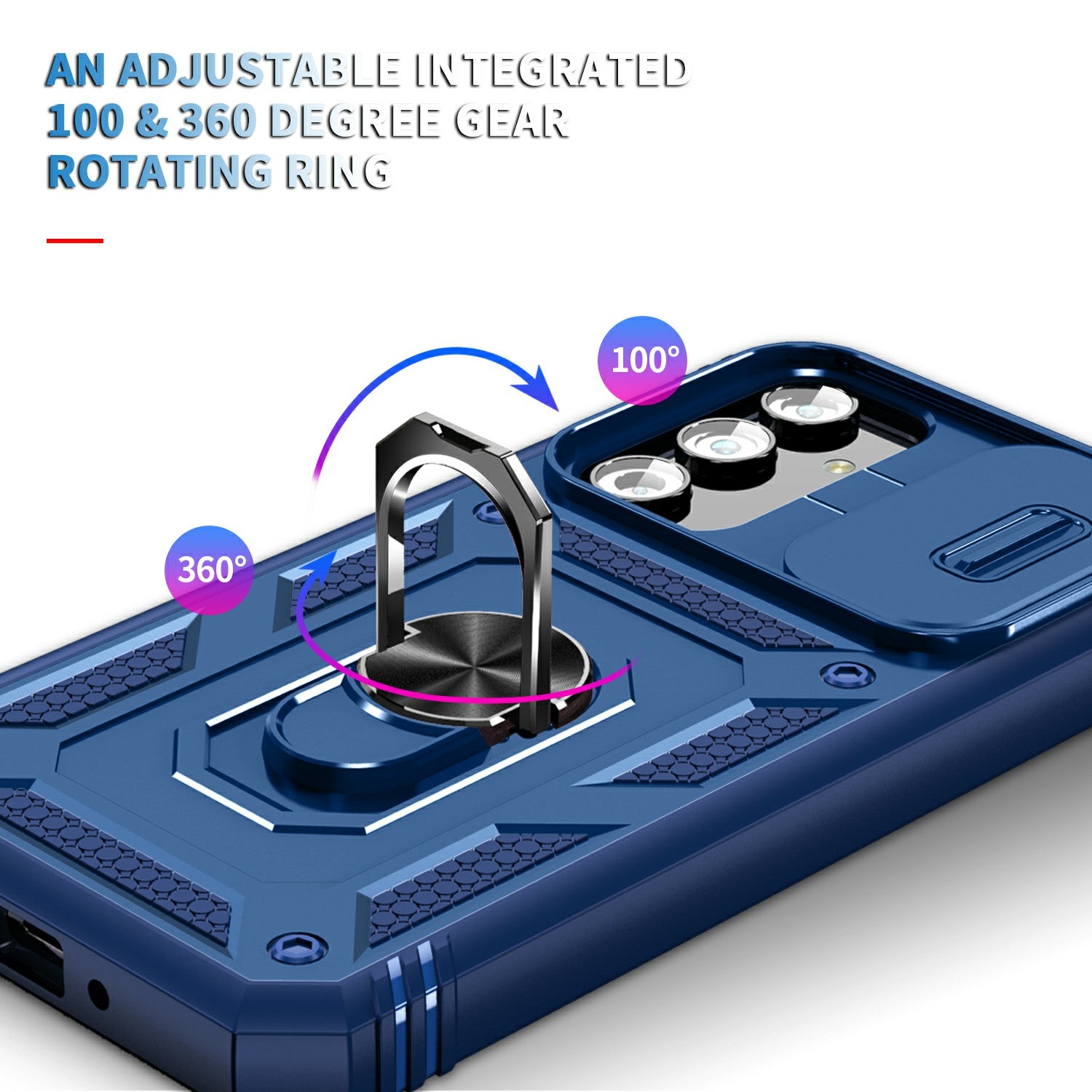 For Samsung Galaxy A54 5G PC TPU Case Kickstand Shockproof Cover with Card Slot Lens Guard