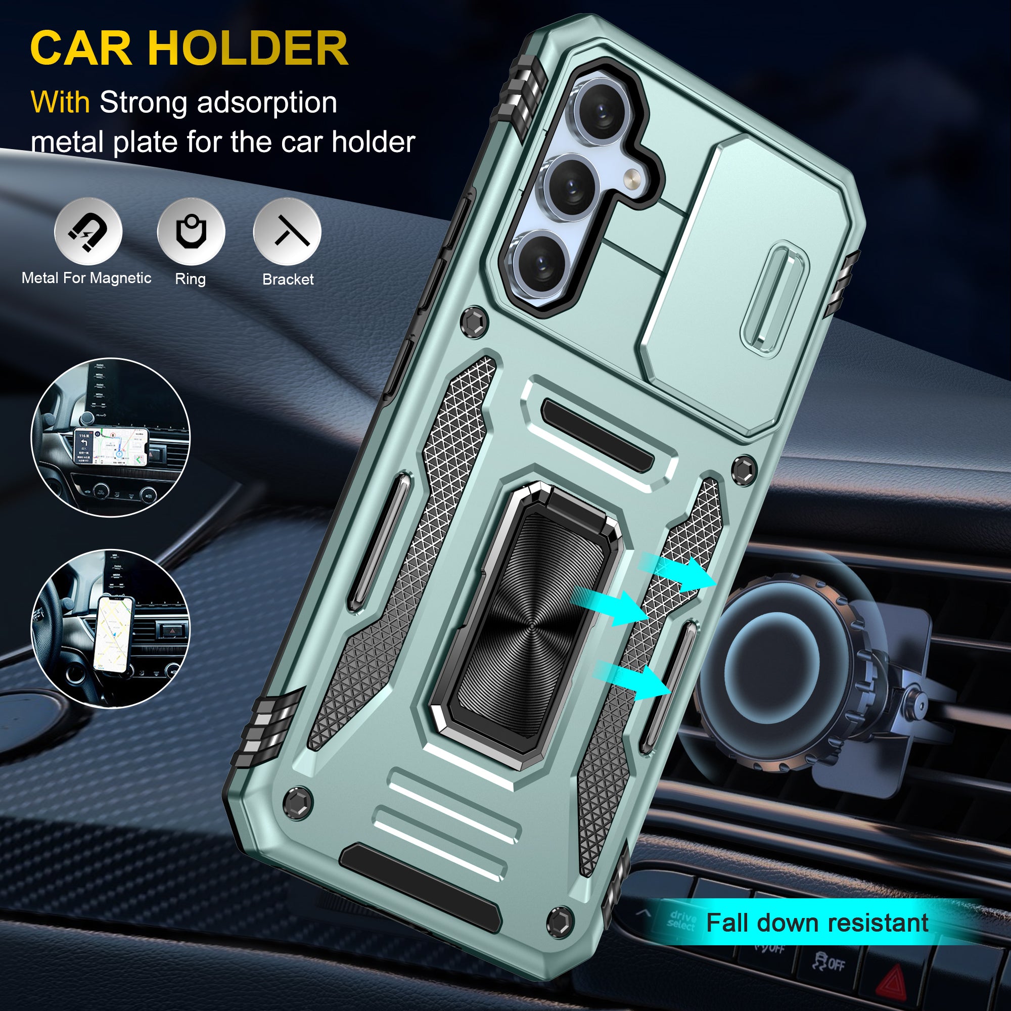 Armor Series telefoncover til Samsung Galaxy A54 5G PC TPU stødsikkert telefoncover Kickstand