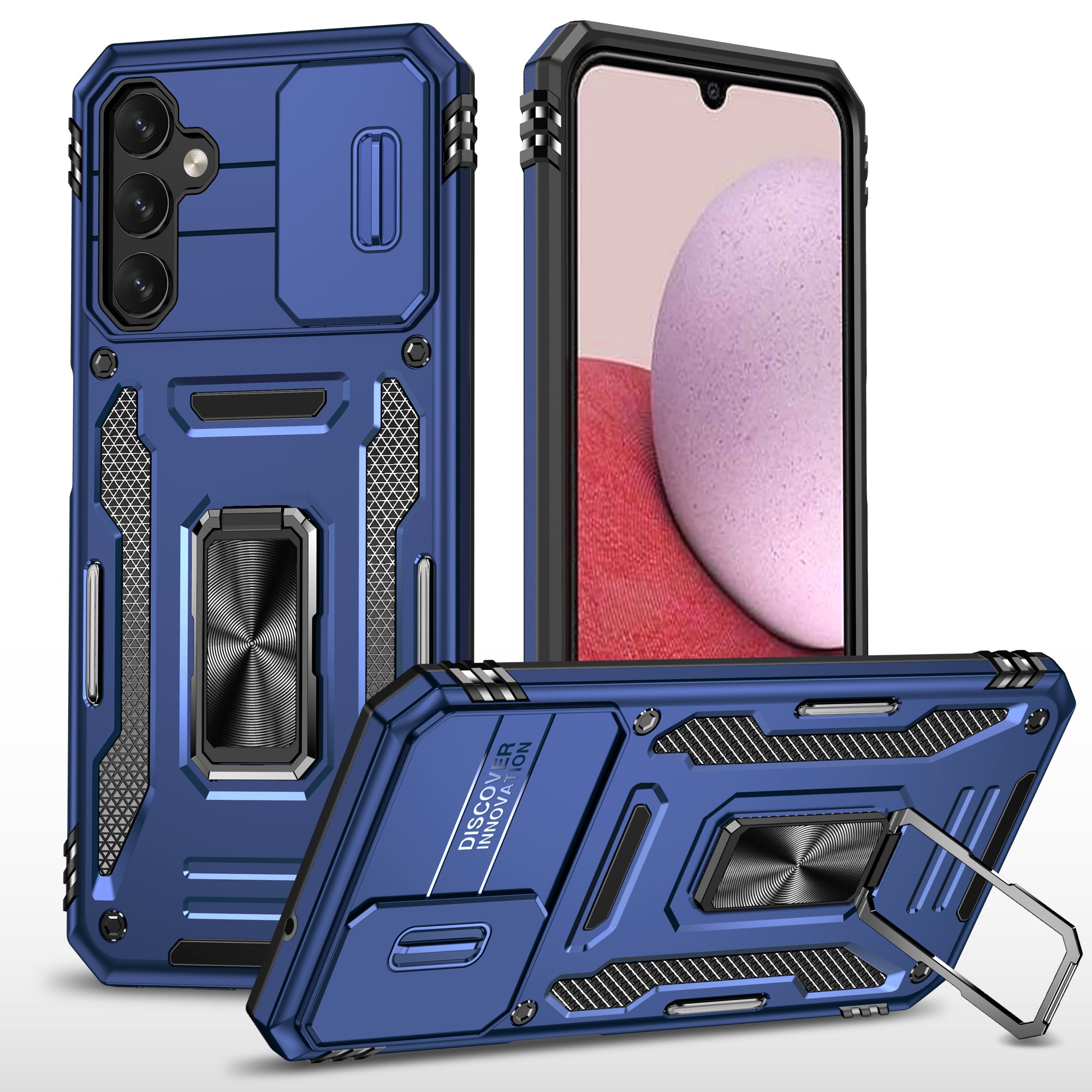 For Samsung Galaxy A14 4G / 5G Armor Series Anti-drop Phone Case PC TPU Mobile Phone Back Cover Kickstand