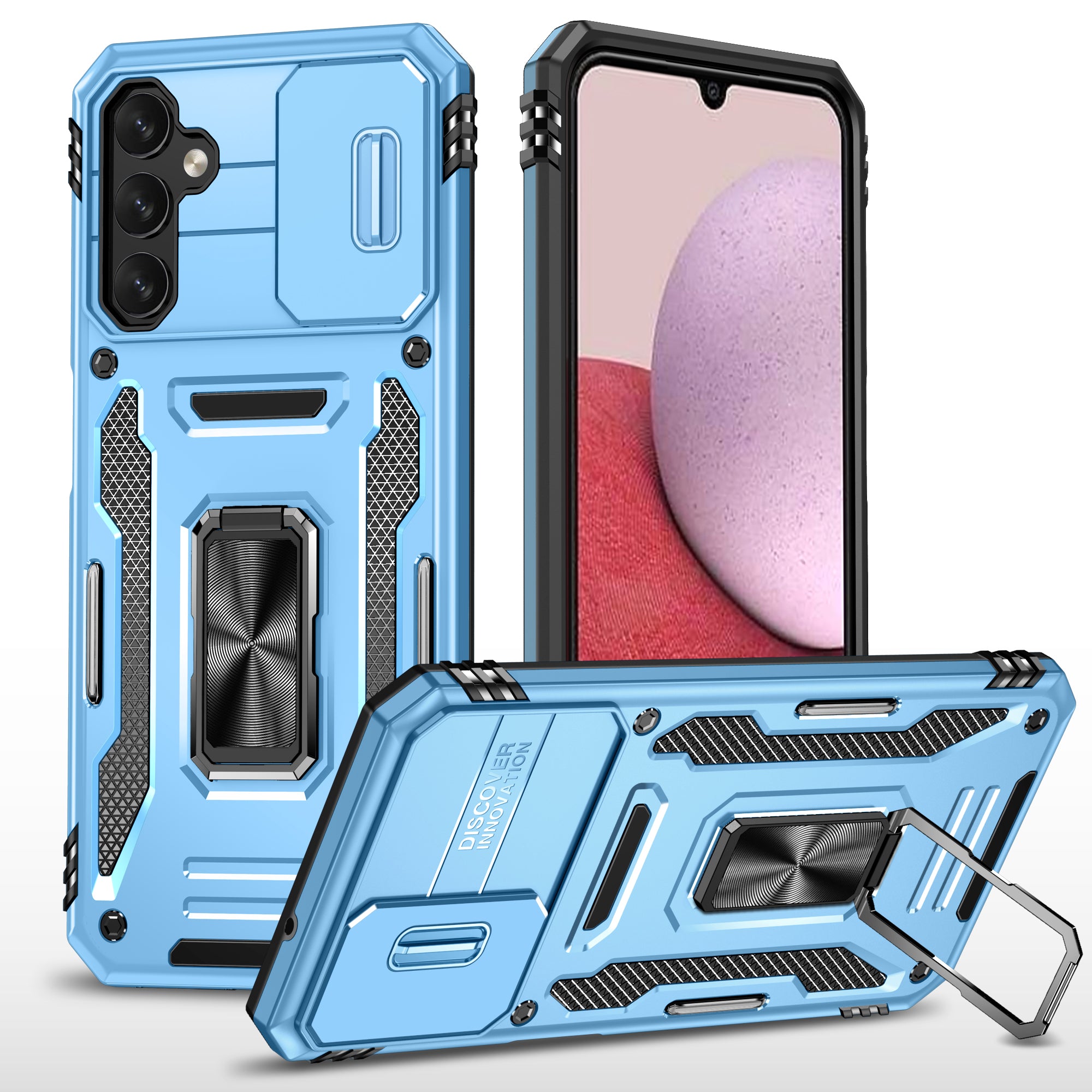 For Samsung Galaxy A14 4G / 5G Armor Series Anti-drop Phone Case PC TPU Mobile Phone Back Cover Kickstand