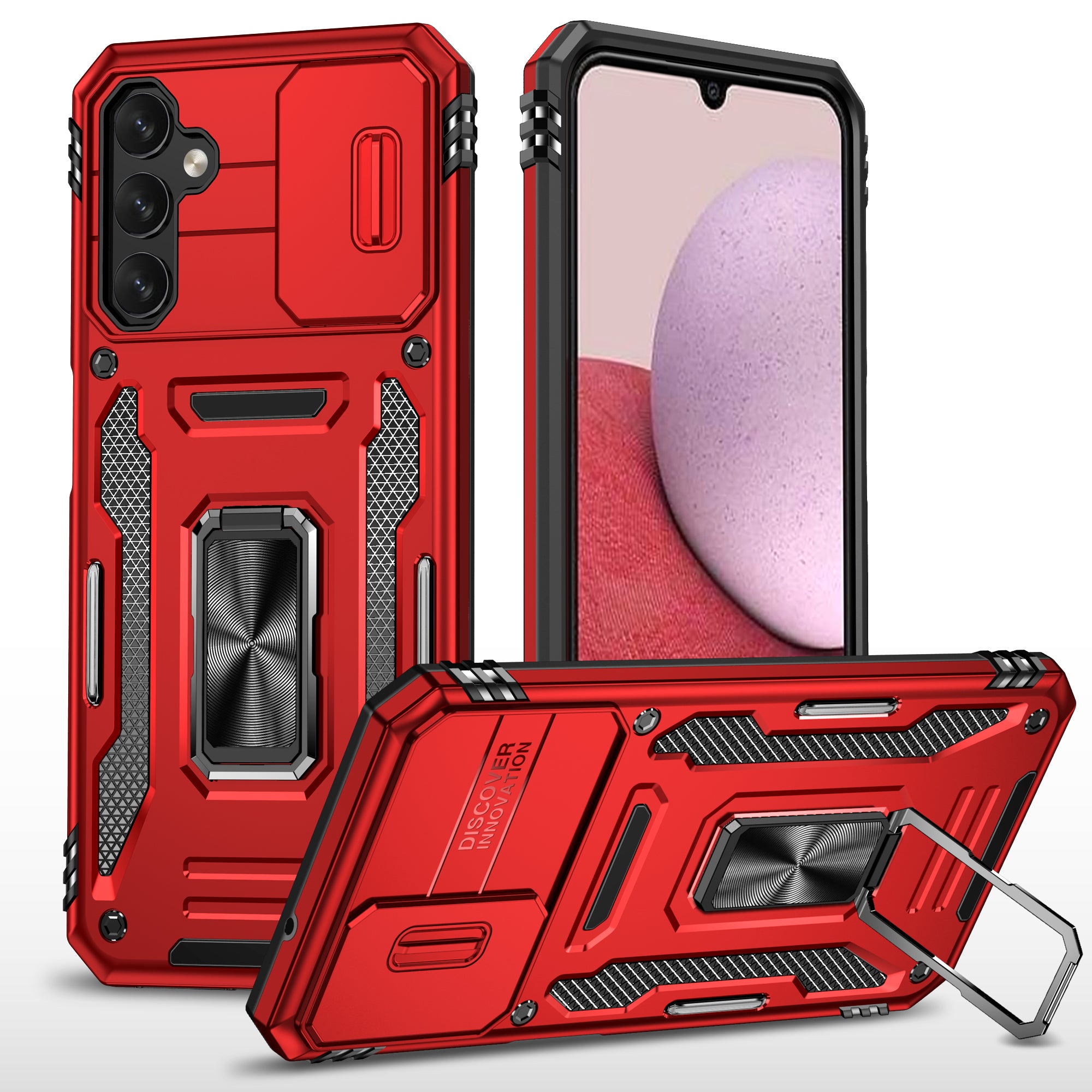 For Samsung Galaxy A14 4G / 5G Armor Series Anti-drop Phone Case PC TPU Mobile Phone Back Cover Kickstand