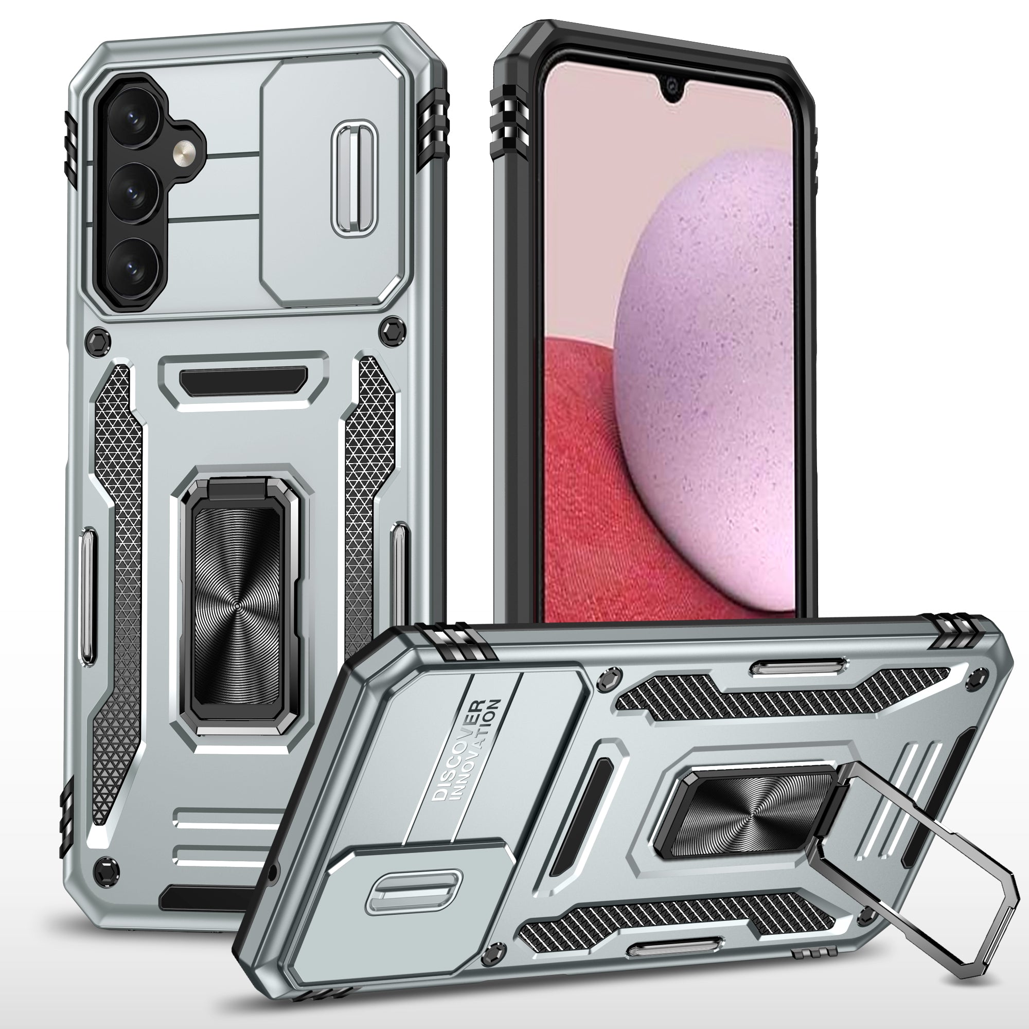 For Samsung Galaxy A14 4G / 5G Armor Series Anti-drop Phone Case PC TPU Mobile Phone Back Cover Kickstand