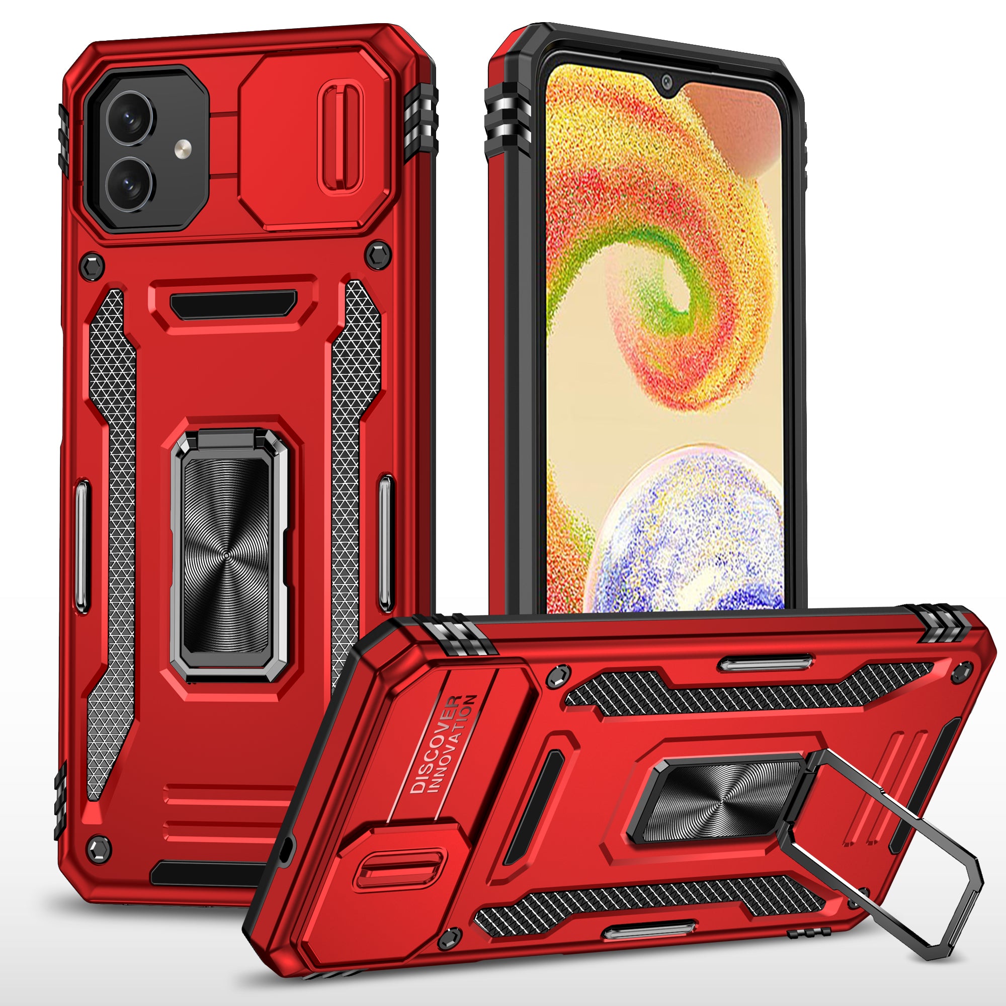 Shockproof Phone Case for Samsung Galaxy A04 4G (164.4 x 76.3 x 9.1 mm) / M13 5G Armor Series PC TPU Cover Kickstand