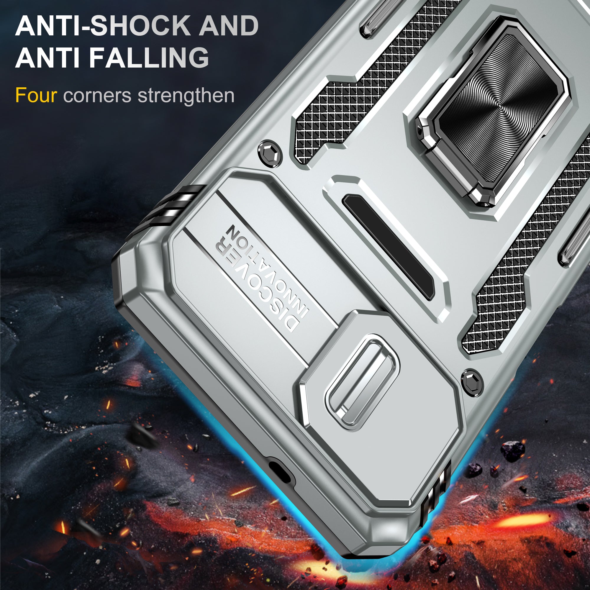 Shockproof Phone Case for Samsung Galaxy A04 4G (164.4 x 76.3 x 9.1 mm) / M13 5G Armor Series PC TPU Cover Kickstand
